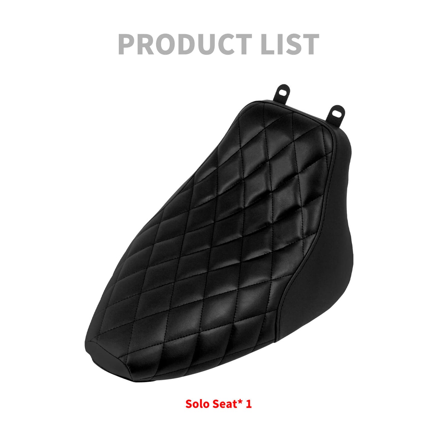 Solo Seat Cushion Black Single Line Diamond Fit For Harley Heritage Softail Deluxe 2006-2017 | HCmotorku