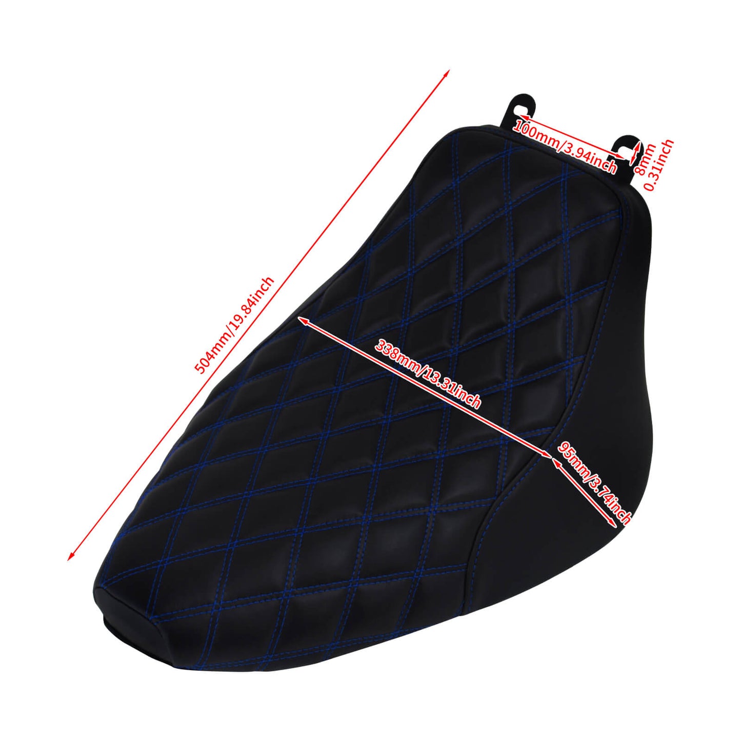 Solo Seat Cushion Blue line diamond Fit For Harley Heritage Softail Deluxe 2006-2017 | HCmotorku