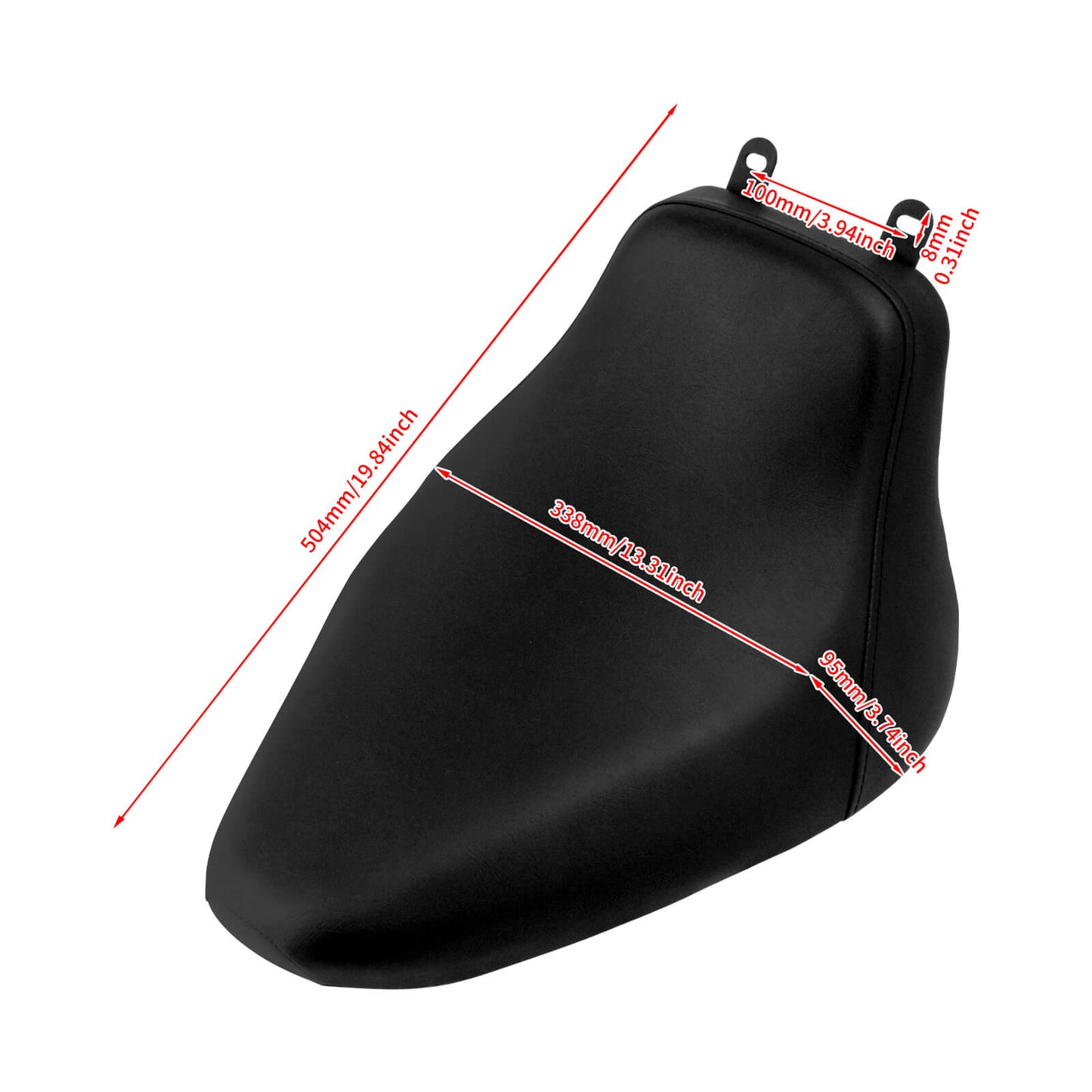 Solo Seat Cushion Black Pure Leather Fit For Harley Heritage Softail Deluxe 2006-2017 | HCmotorku