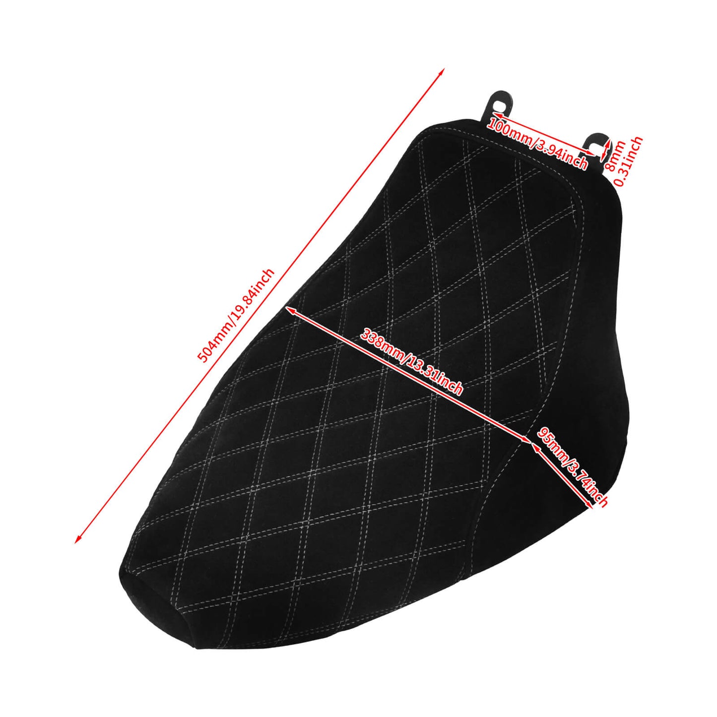 Solo Seat Cushion Suede White Line Diamond Fit For Harley Heritage Softail Deluxe 2006-2017 | HCmotorku