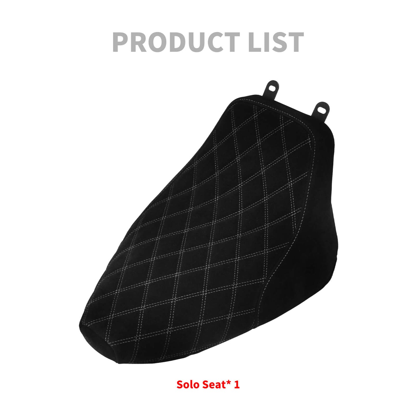 Solo Seat Cushion Suede White Line Diamond Fit For Harley Heritage Softail Deluxe 2006-2017 | HCmotorku