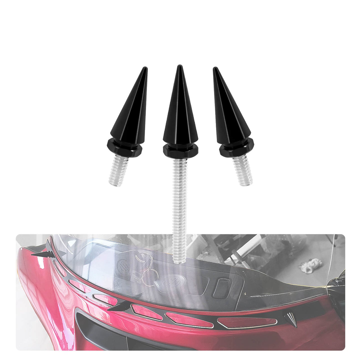 Impaler Spike Wind Screen Windshield Bolt Black For Electra Street Glide 2014-2023 | HCmotorku
