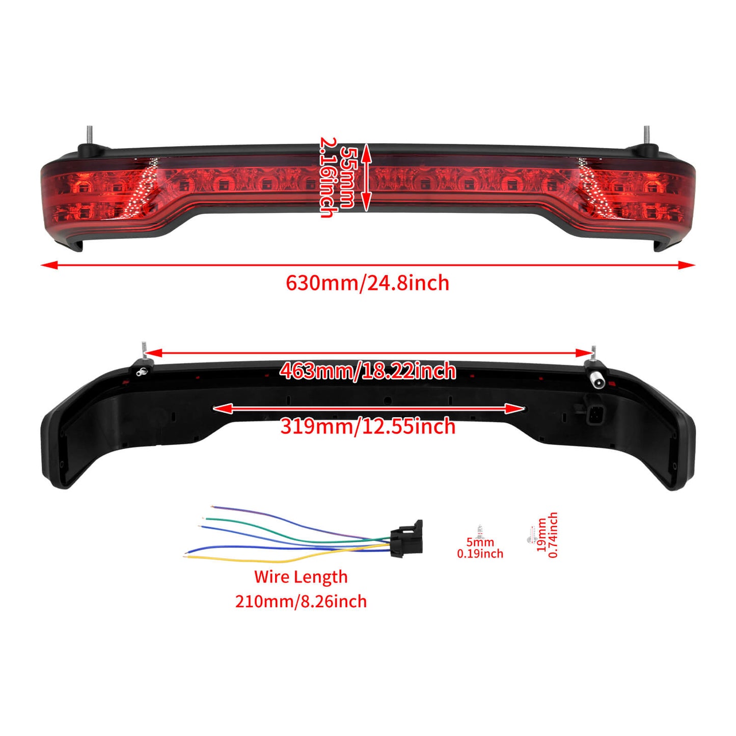 LED King Tour Pak Tail Light for Harley 2014-2025 | HCmotorku