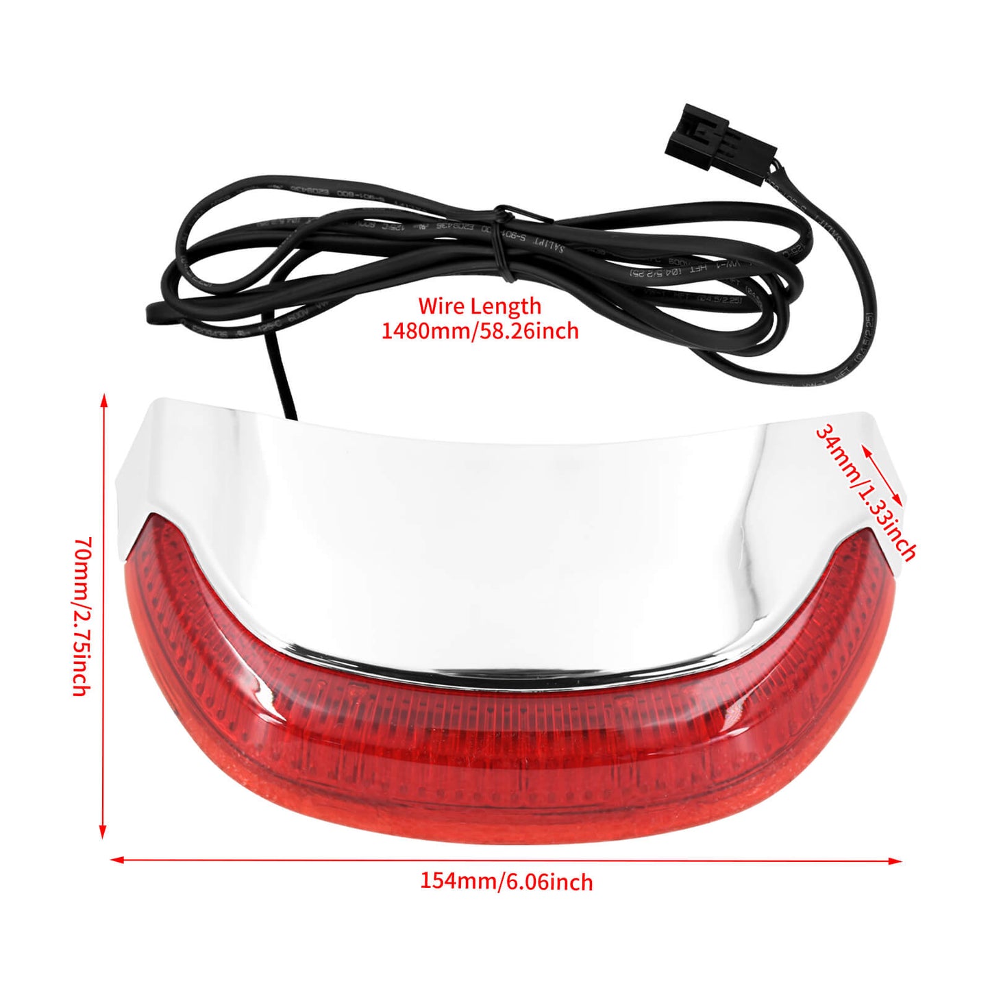 Crown Lens Rear LED Brake Running Tail Light Fit For Harley Touring FLHX 2014-UP | HCmotorku