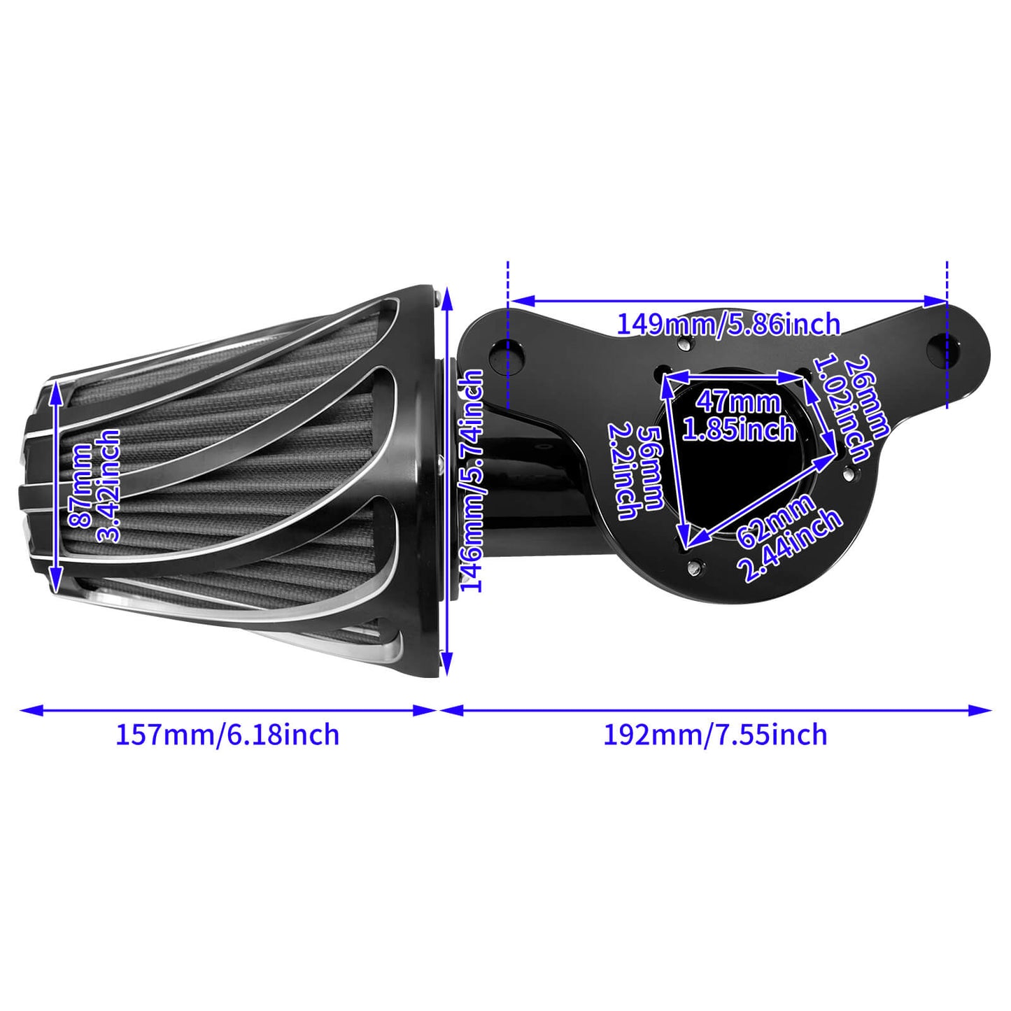 CNC Air Cleaner Filter Fit For Harley Touring Electra Street Road Glide 2000-2007 | HCmotorku