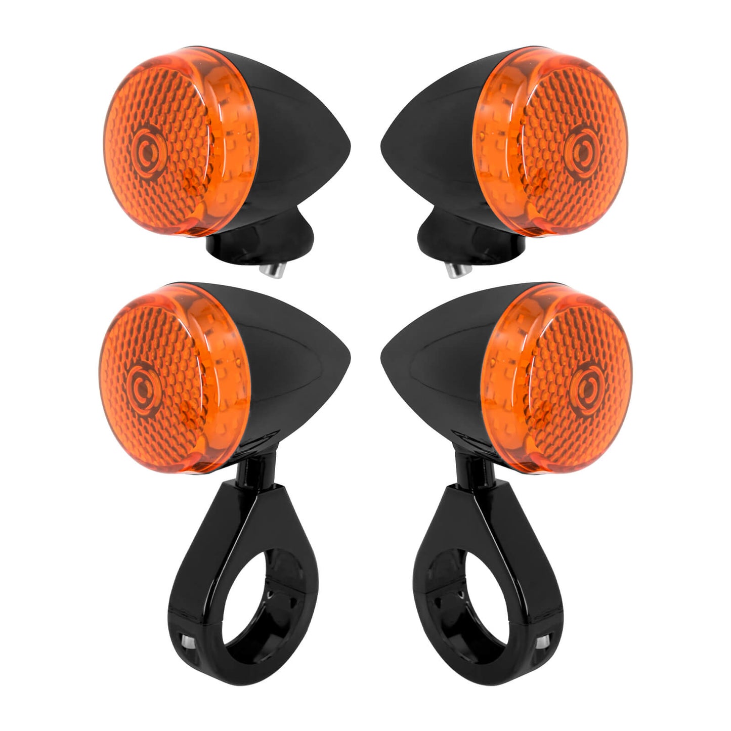 2 Pair Front Rear LED Turn Signal Lights w/ 39 41mm Fork Fit For Harley XL 883 | HCmotorku