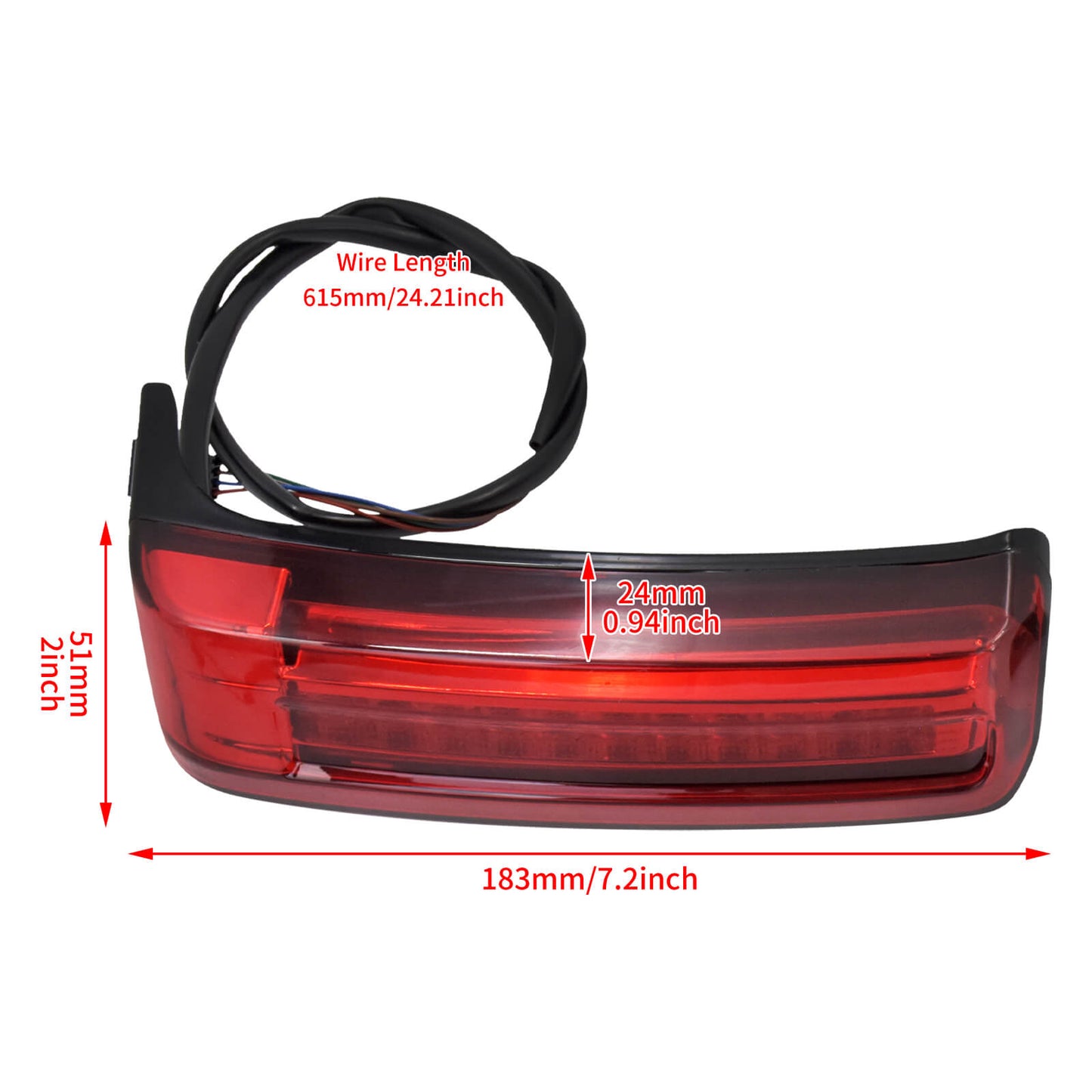 Wide Saddlebag Running Turn Signal Brake Light Red Fit For Touring 2014-2022 | HCmotorku