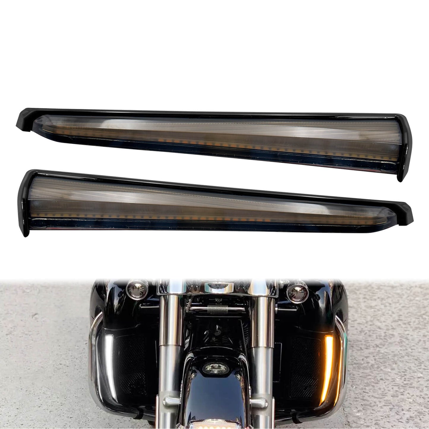 Motorcycle LED Turn Signals Lower Fairing Lamp Fit For Harley Road Street Glide | HCmotorku