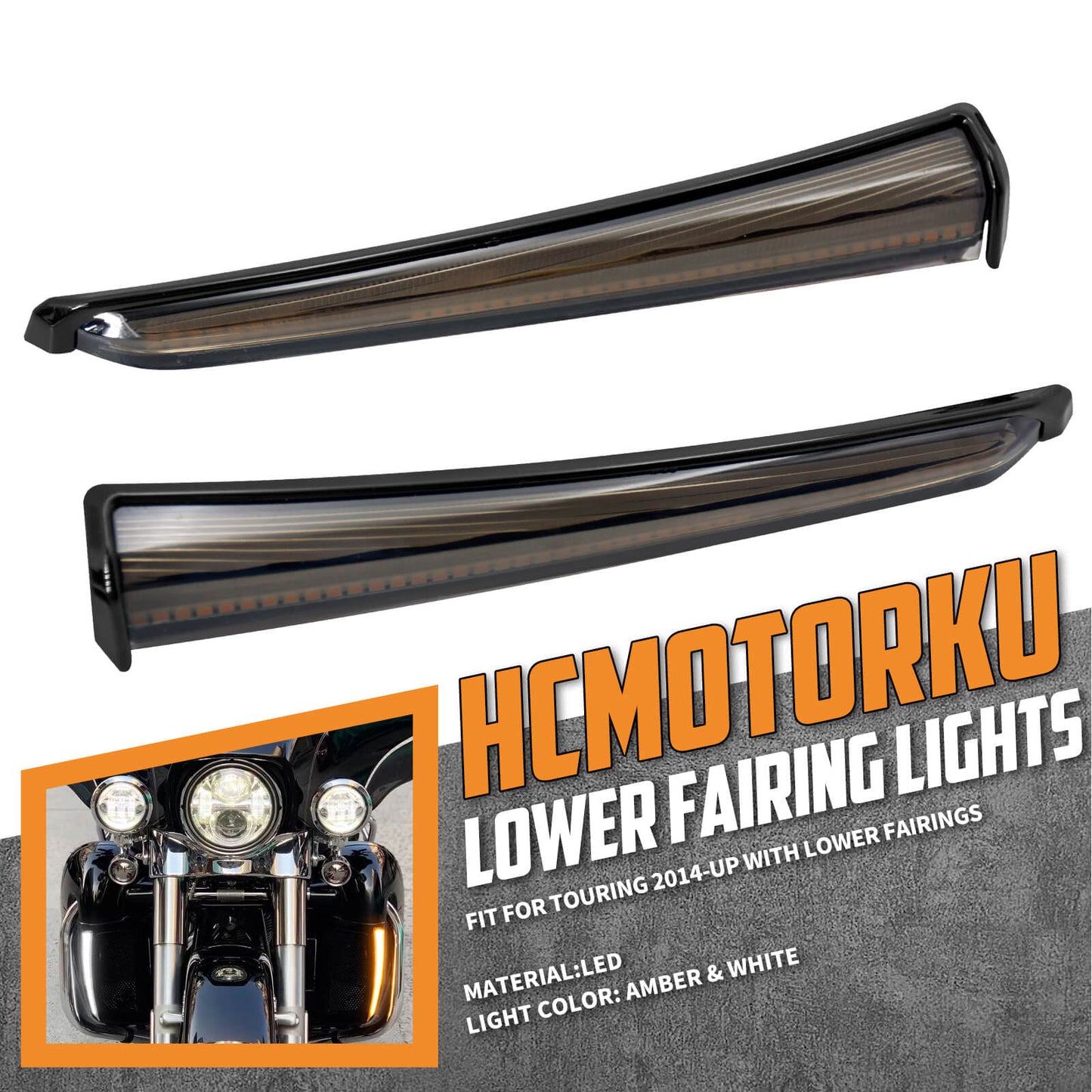 Motorcycle LED Turn Signals Lower Fairing Lamp Fit For Harley Road Street Glide | HCmotorku