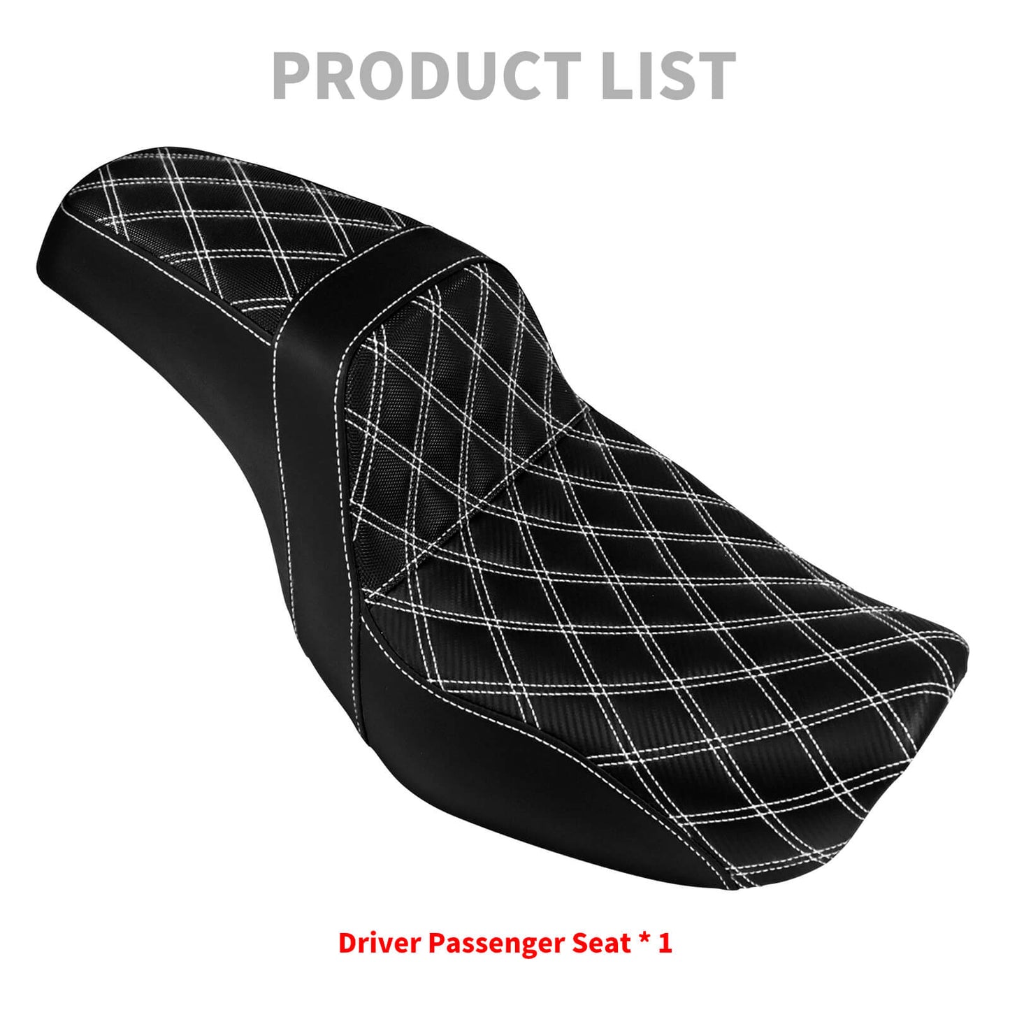 Two-Up Seat Rider Passenger White Line Fit For Harley Dyna 2006-2017 | HCmotorku
