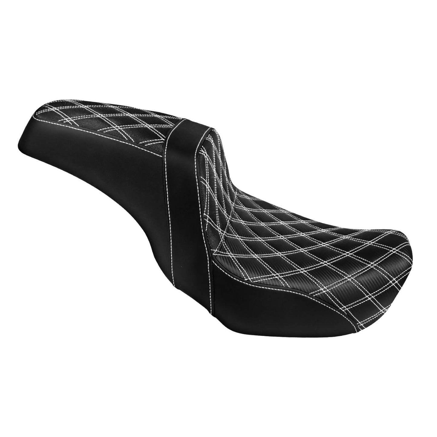 Two-Up Seat Rider Passenger White Line Fit For Harley Dyna 2006-2017 | HCmotorku