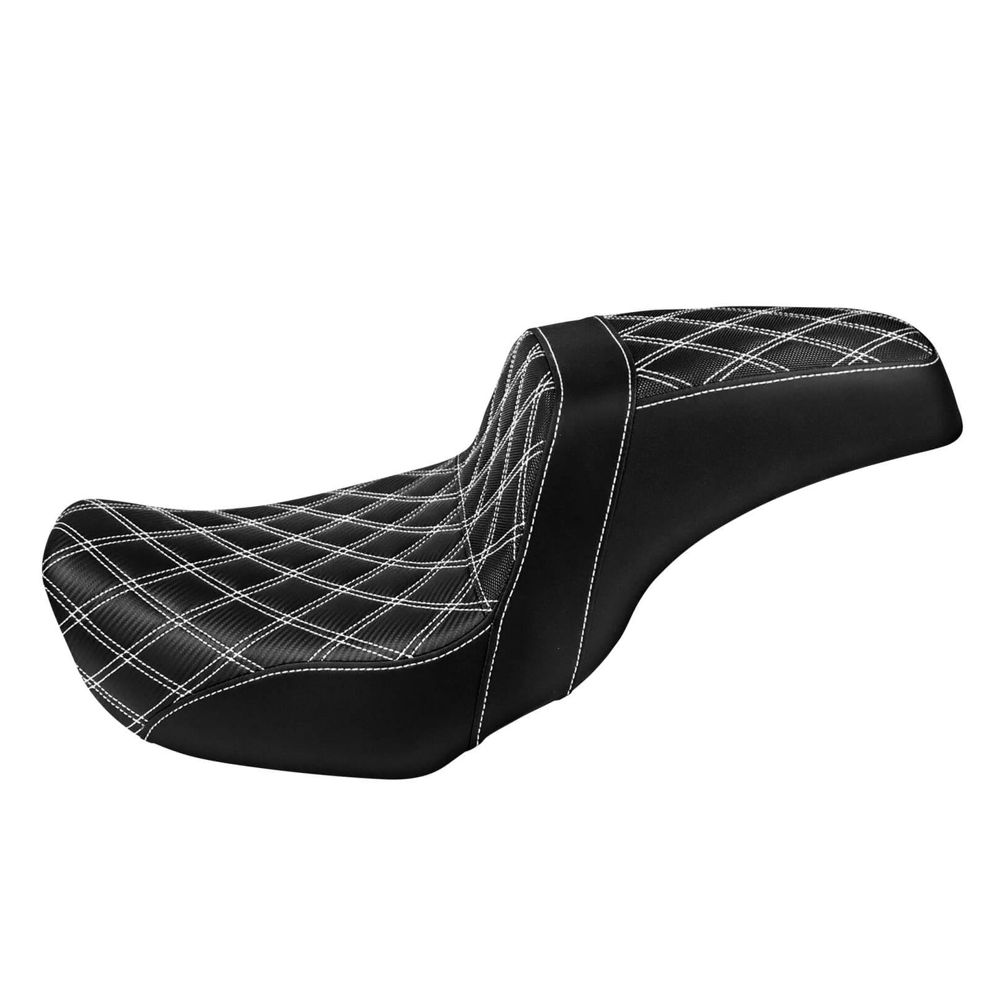 Two-Up Seat Rider Passenger White Line Fit For Harley Dyna 2006-2017 | HCmotorku