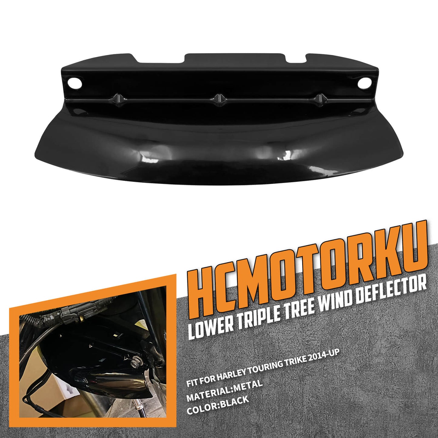 Lower Triple Tree Wind Deflector Black Fit For Harley Touring Street Glide 2014-2023 | HCmotorku