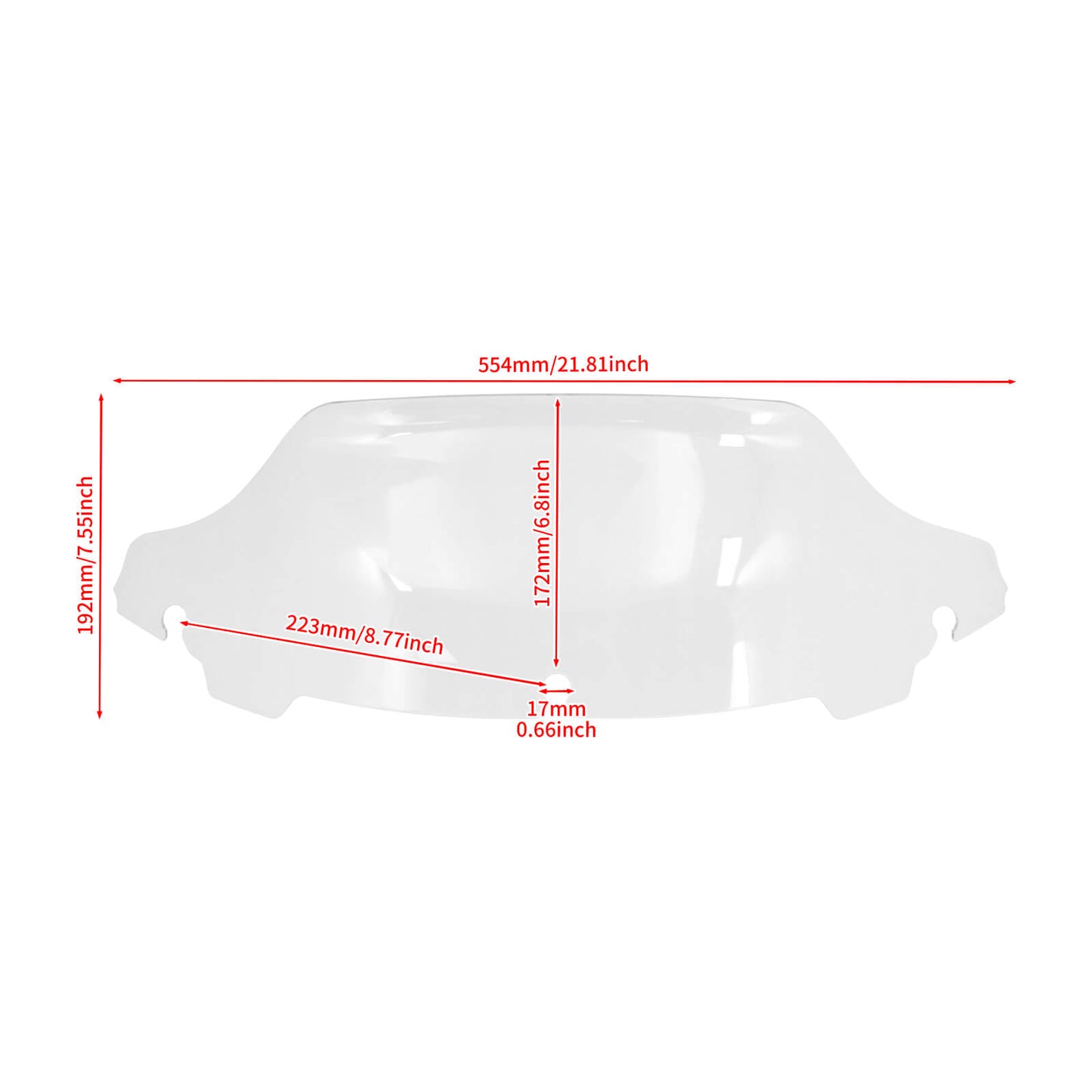 6.8" Clear Motorcycle Windscreen Windshield Fit For Harley Touring Glide 2014-2020 | HCmotorku