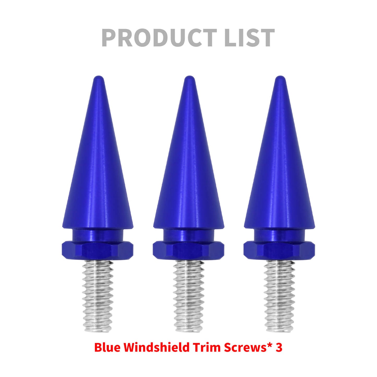 3x Impaler Spike Blue Wind Screen Windshield Bolt For Electra Street Glide 1996-2013 | HCmotorku