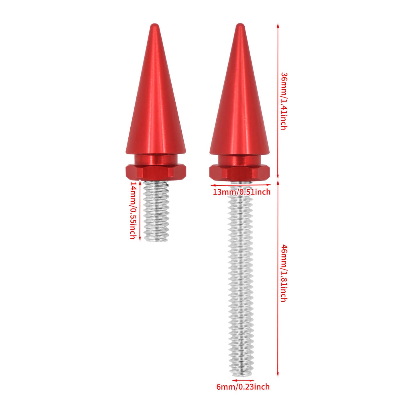 3* Spike Metal Fairing Windshield Bolts Red Fit For Harley 2014-UP Touring Tri Glide | HCmotorku
