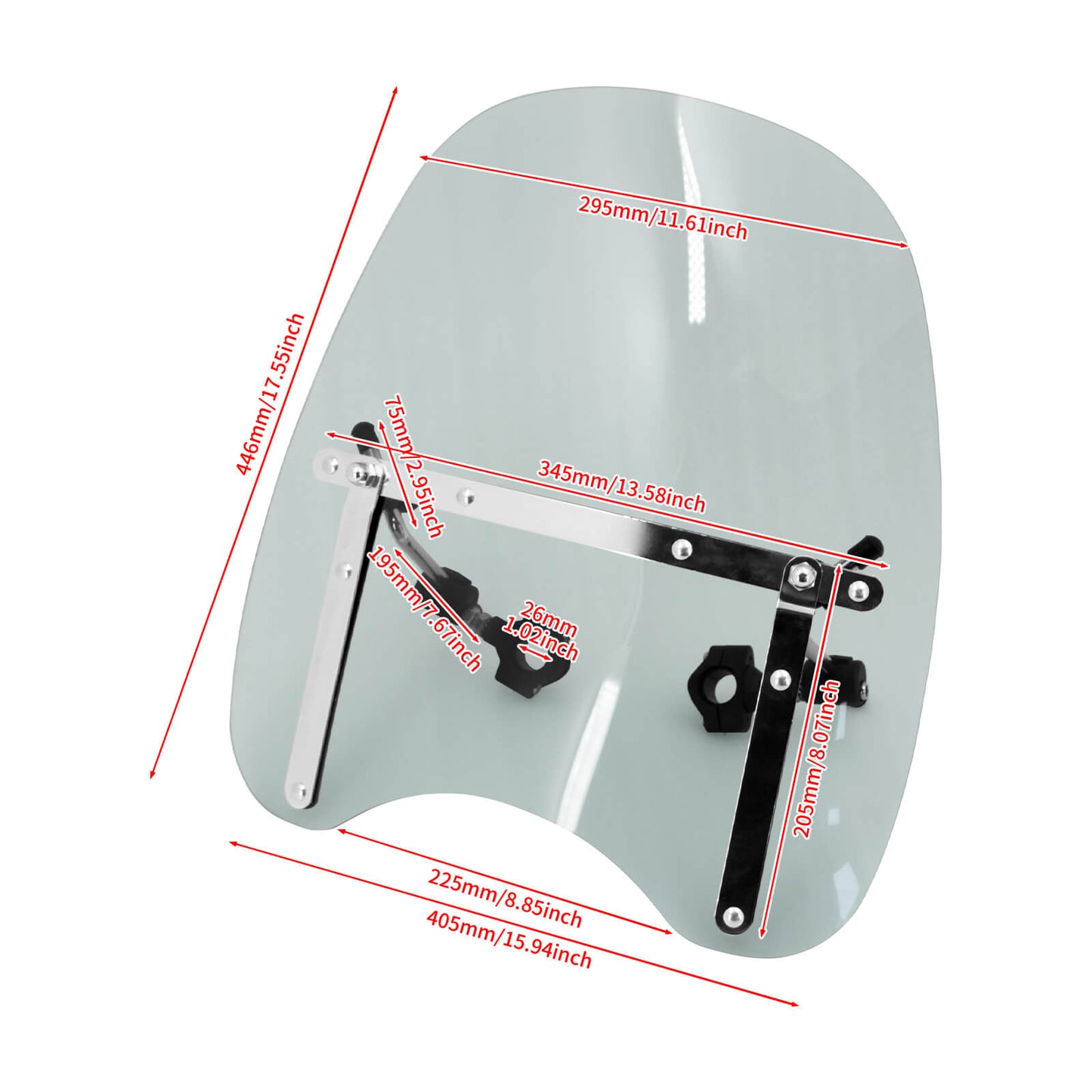 Windshield Windscreen Smoke + Handlebar Clamp For Harley Honda | HCmotorku