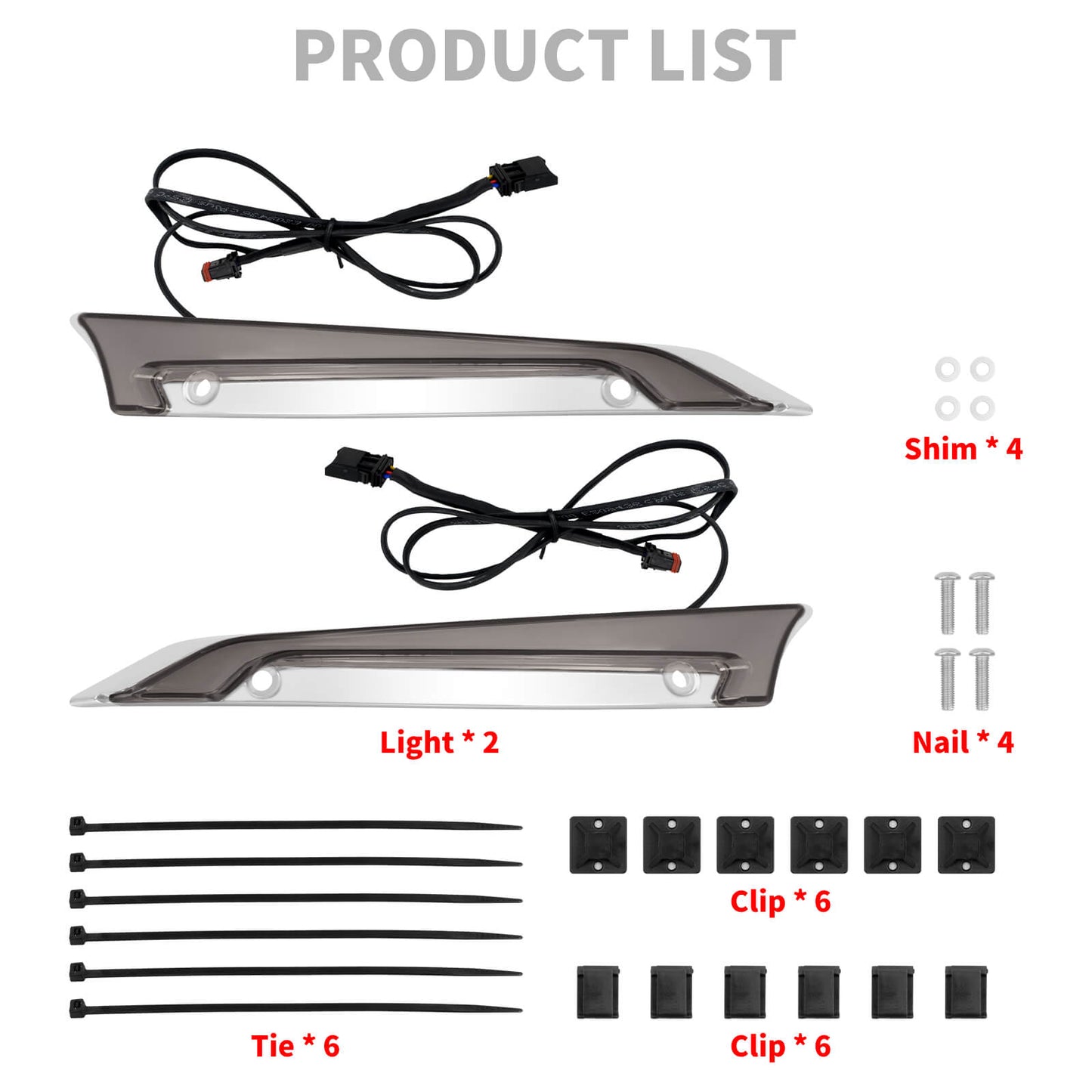 Fairing Windscreen Trim W/ Smoke LED Lights Chrome For Harley FLTRX FLTR 2015-2023 | HCmotorku