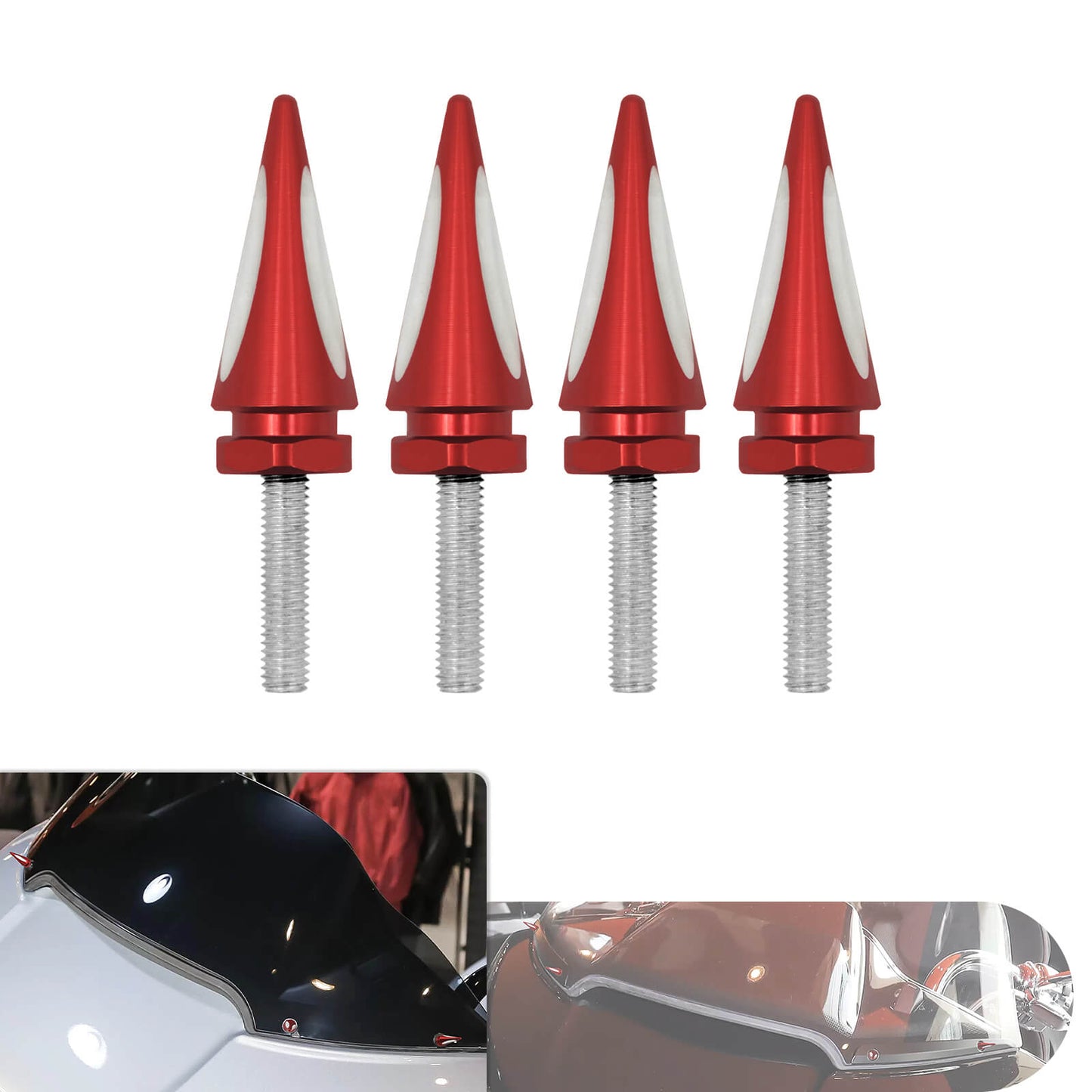 Windshield Screws Cutout Spike Bolt Red Fit For Harley Touring Road Glide 1998-2023 | HCmotorku