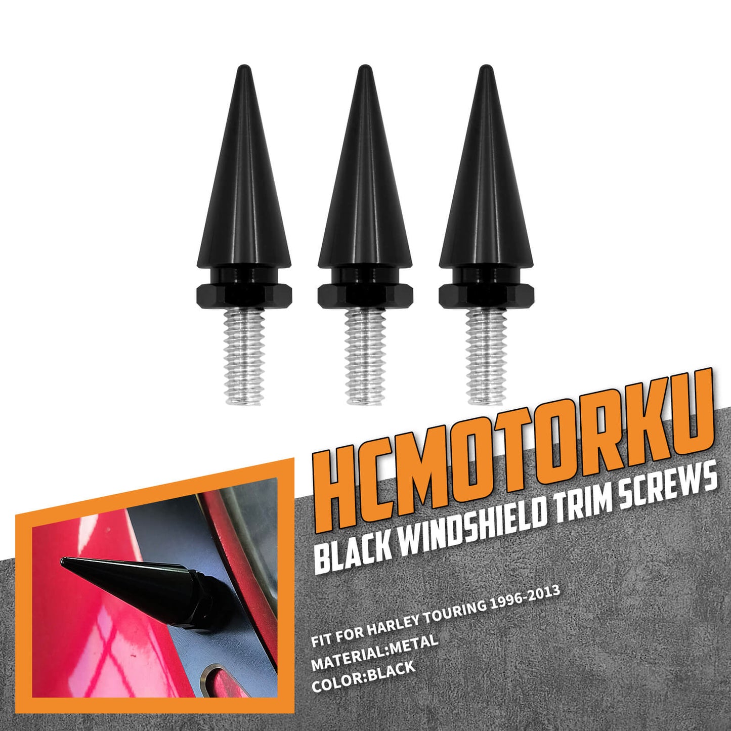 Impaler Spike Wind Screen Black Windshield Bolt For Harley Electra Street Glide | HCmotorku