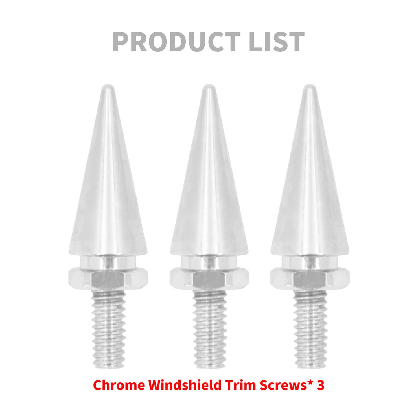 3Pcs Fairing Windsreen Chrome Windshield Trim Screws Fit For Harley FLHX 1996-2013 | HCmotorku