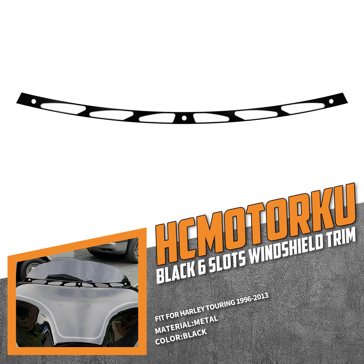 6 Slots Batwing Fairing Windshield Trim Black For Harley Electra Glide 1996-2013 | HCmotorku