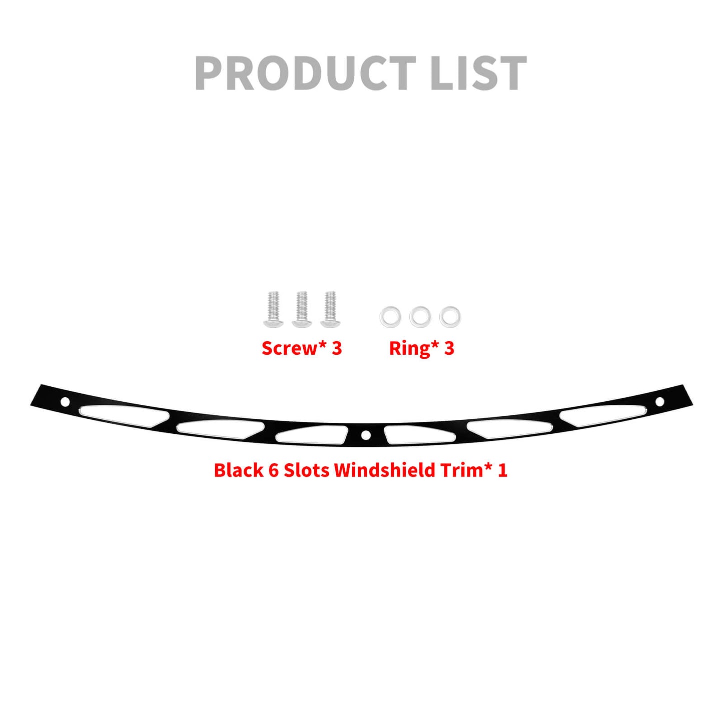 6 Slots Batwing Fairing Windshield Trim Black For Harley Electra Glide 1996-2013 | HCmotorku