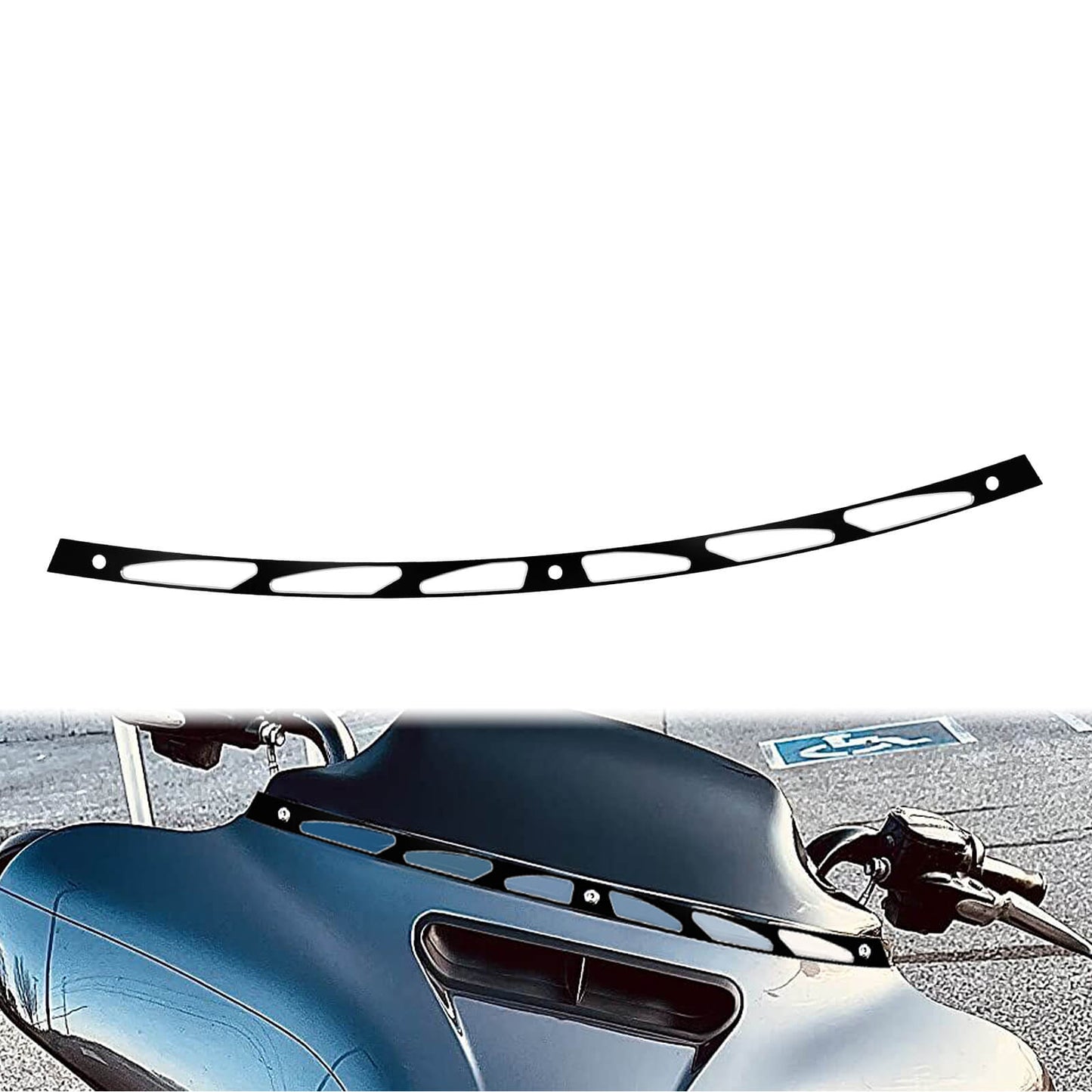 6 Slots Batwing Fairing Windshield Trim Black For Harley Electra Glide 1996-2013 | HCmotorku