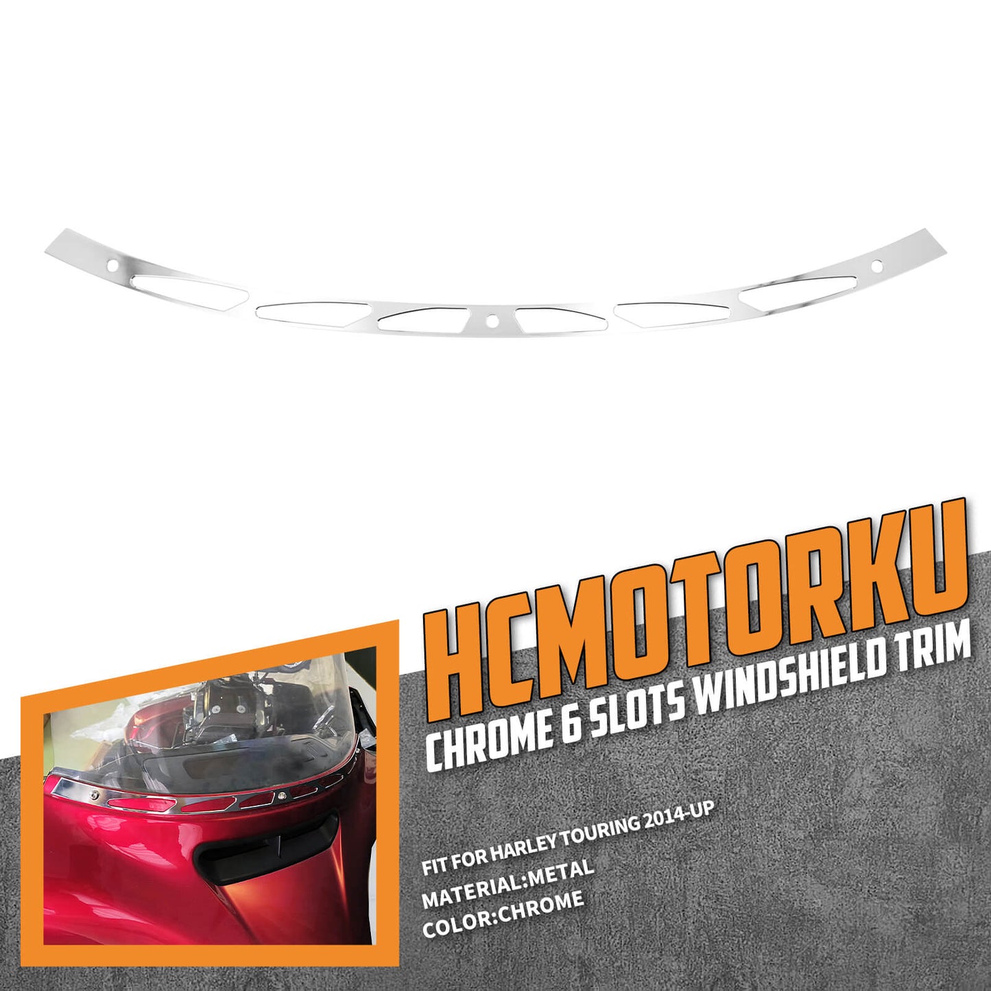 Slots Fairing Windshield Trim Chrome Fit For Harley Touring Tri Electra Glide 2014 | HCmotorku