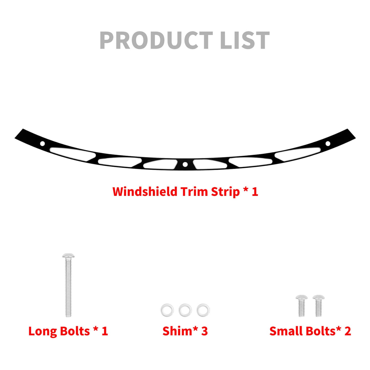 Motorcycle Sloted Windshield Trim Black Fit For Harley Touring Glide 2014-2022 | HCmotorku