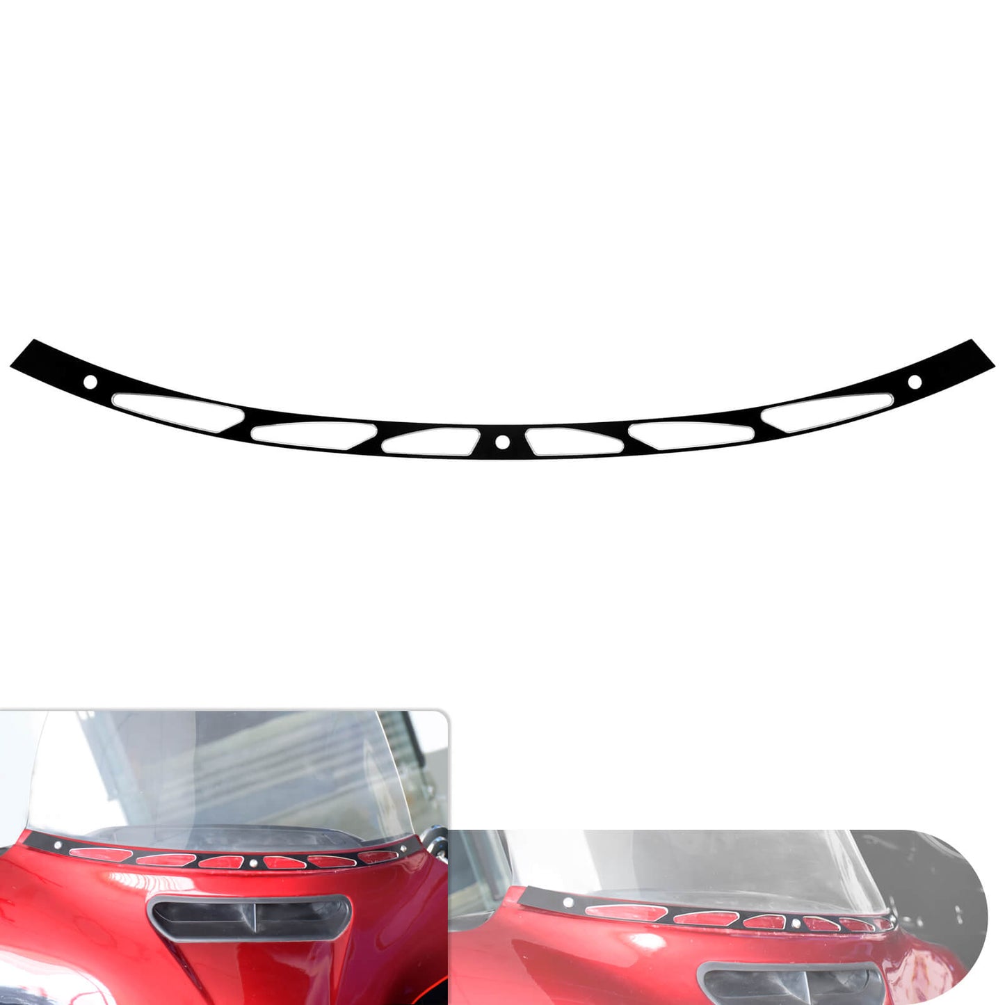 Motorcycle Sloted Windshield Trim Black Fit For Harley Touring Glide 2014-2022 | HCmotorku