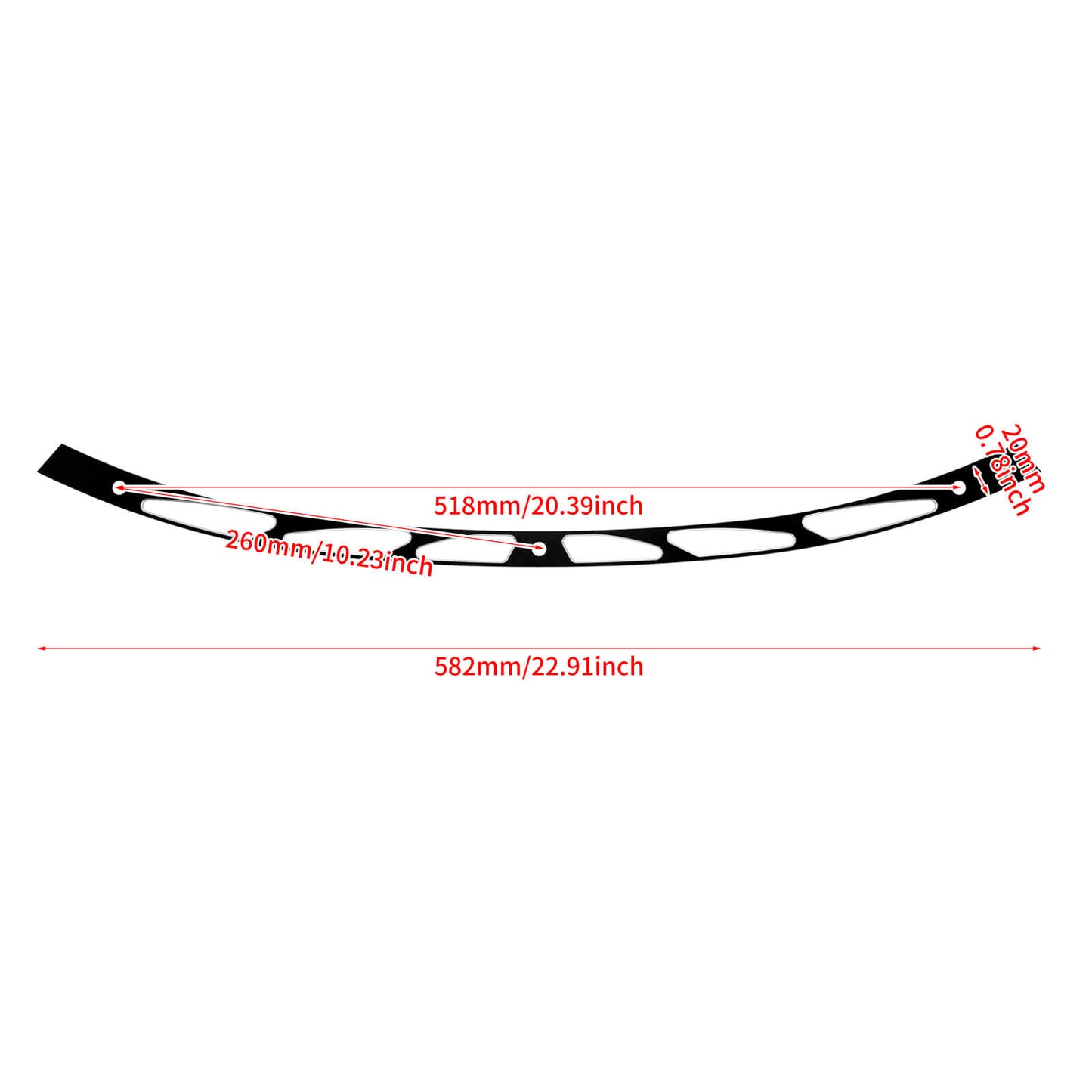 Motorcycle Sloted Windshield Trim Black Fit For Harley Touring Glide 2014-2022 | HCmotorku
