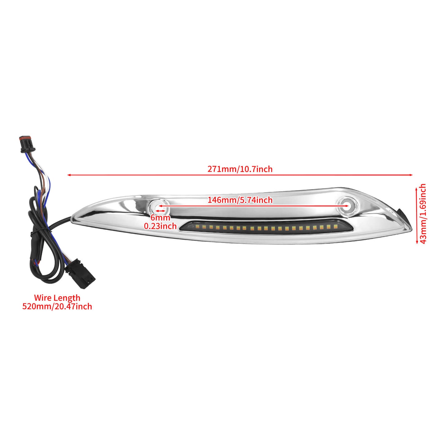 Windshield Trim Aluminum Turn Signals LED Light Chrome For Harley Road Glide 2015-UP | HCmotorku