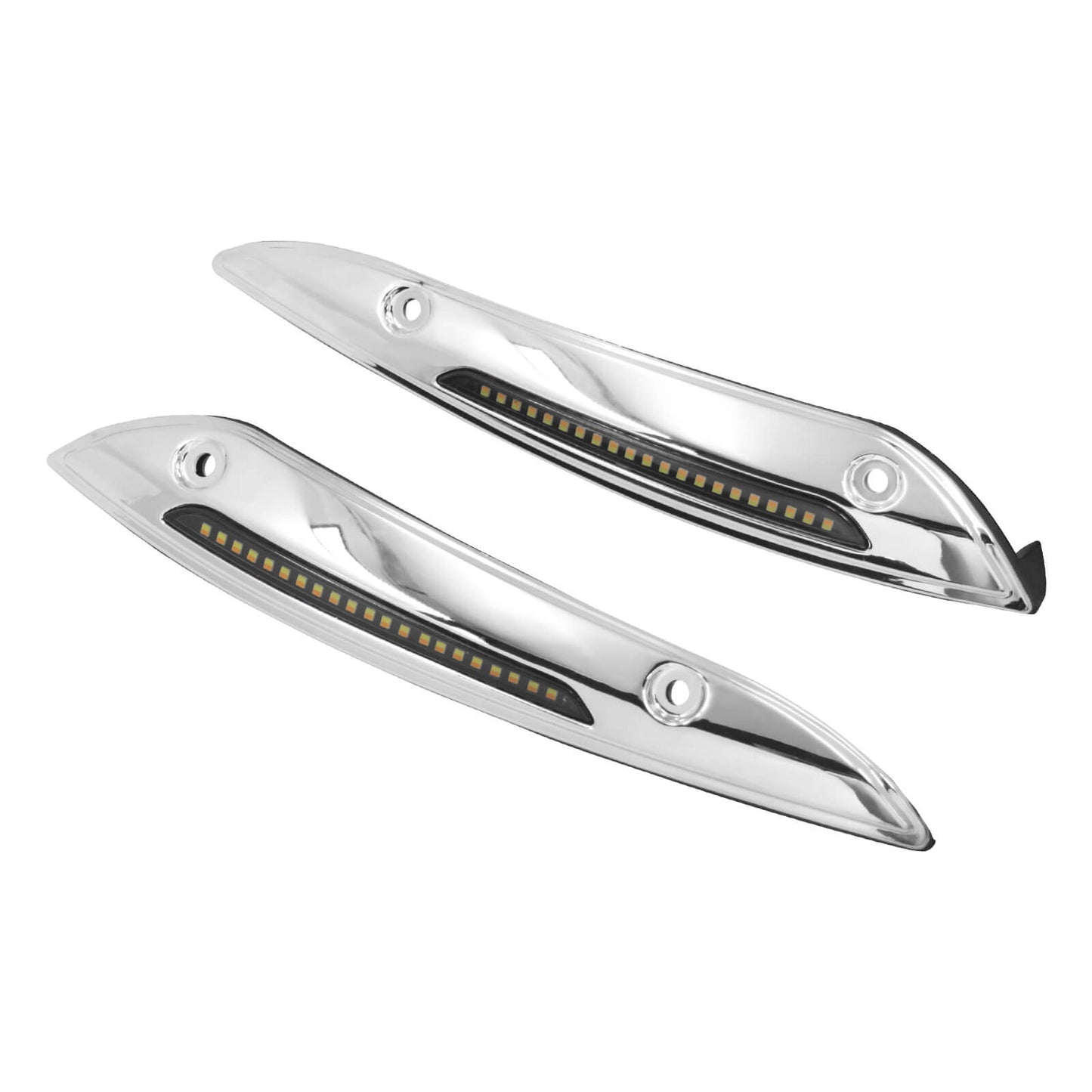 Windshield Trim Aluminum Turn Signals LED Light Chrome For Harley Road Glide 2015-UP | HCmotorku