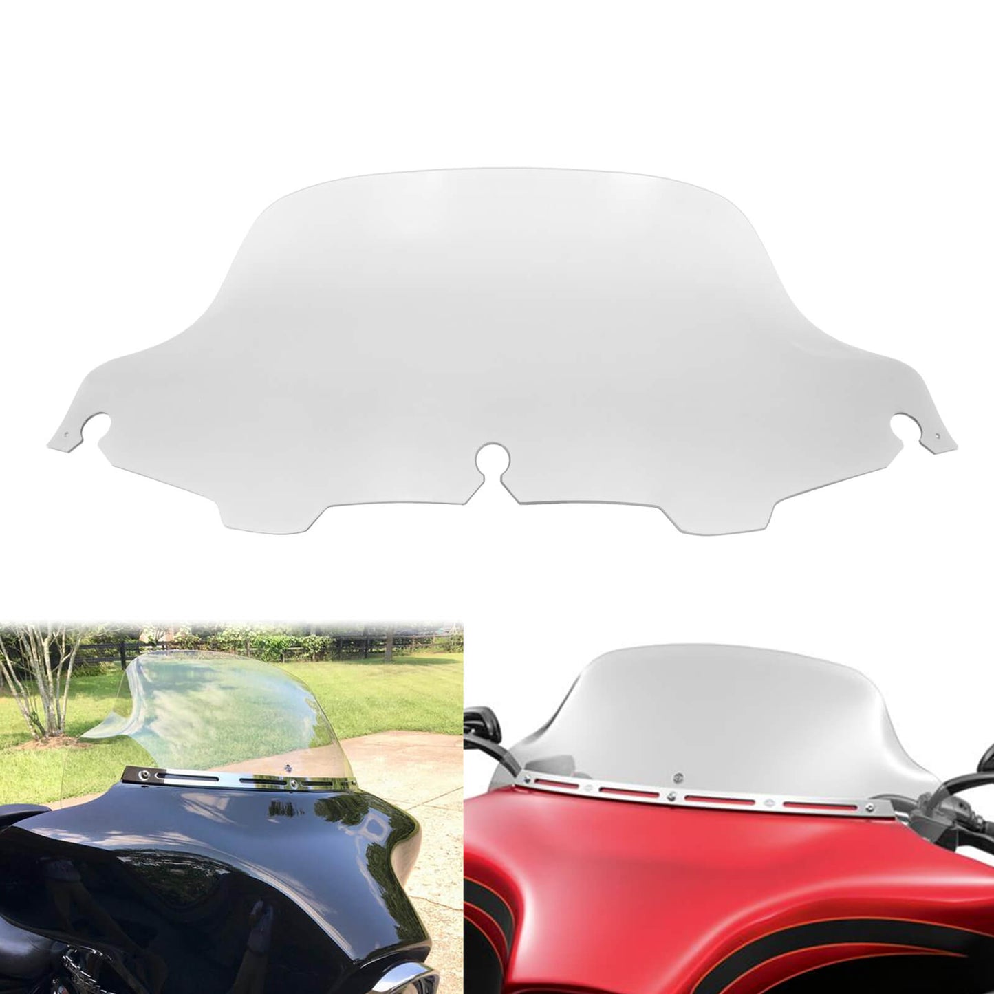 8" Clear Wave Windshield Windscreen Fit For Harley Touring Street Glide 1996-2013 | HCmotorku