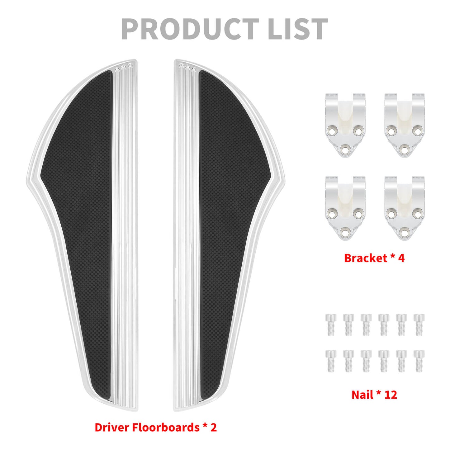 Rider Floorboards Chrome Foot Rest Footboards Fit Harley 2012-2025 FLD Touring | HCmotorku