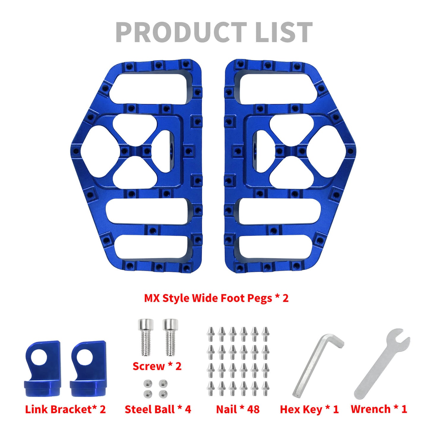 MX Style Foot Pegs Floorboard Blue For Harley Touring Dyna Softail Sportster | HCmotorku