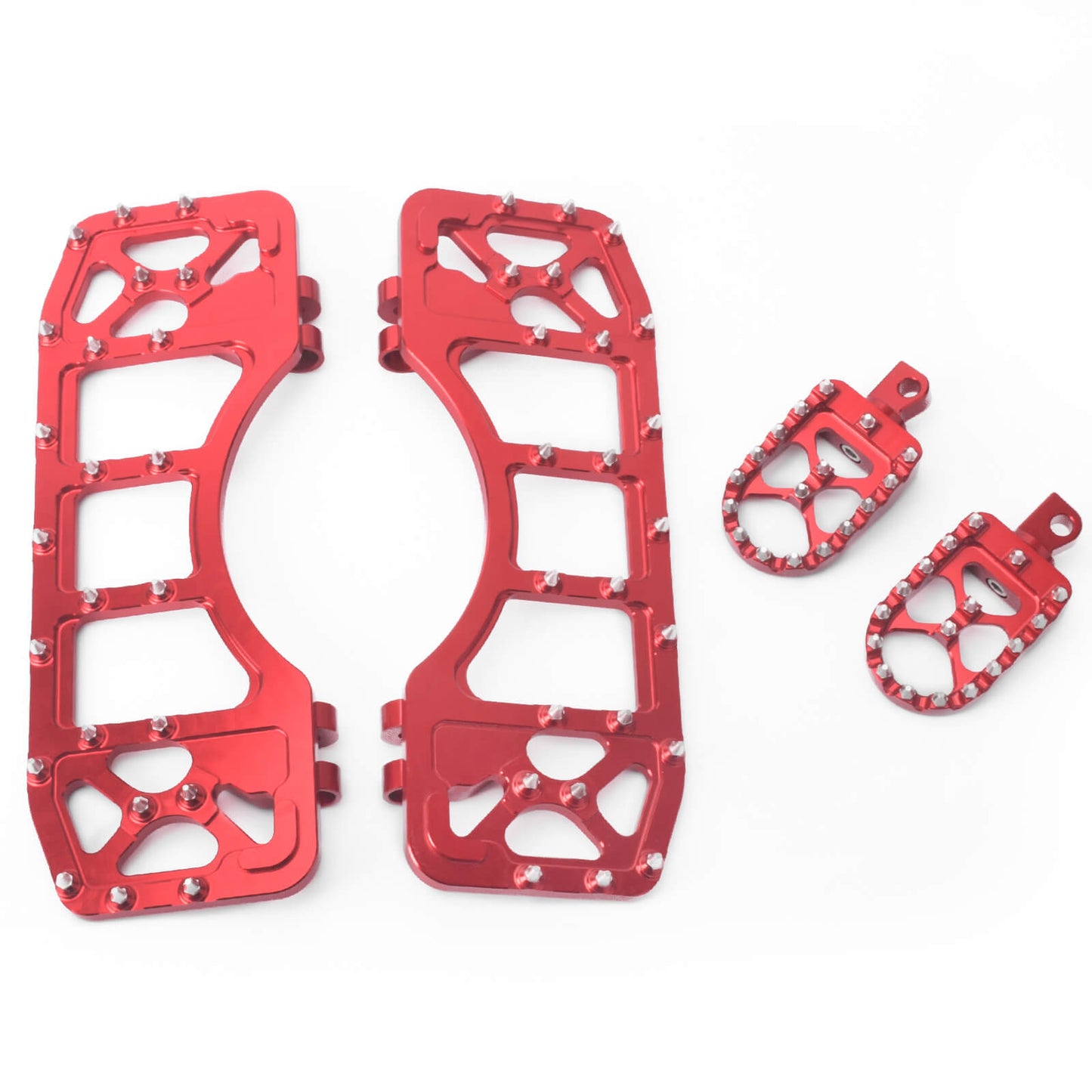 CNC Wide Foot Pegs Floorboards Set Offroad Chopper Bobber Style Red For Harley | HCmotorku