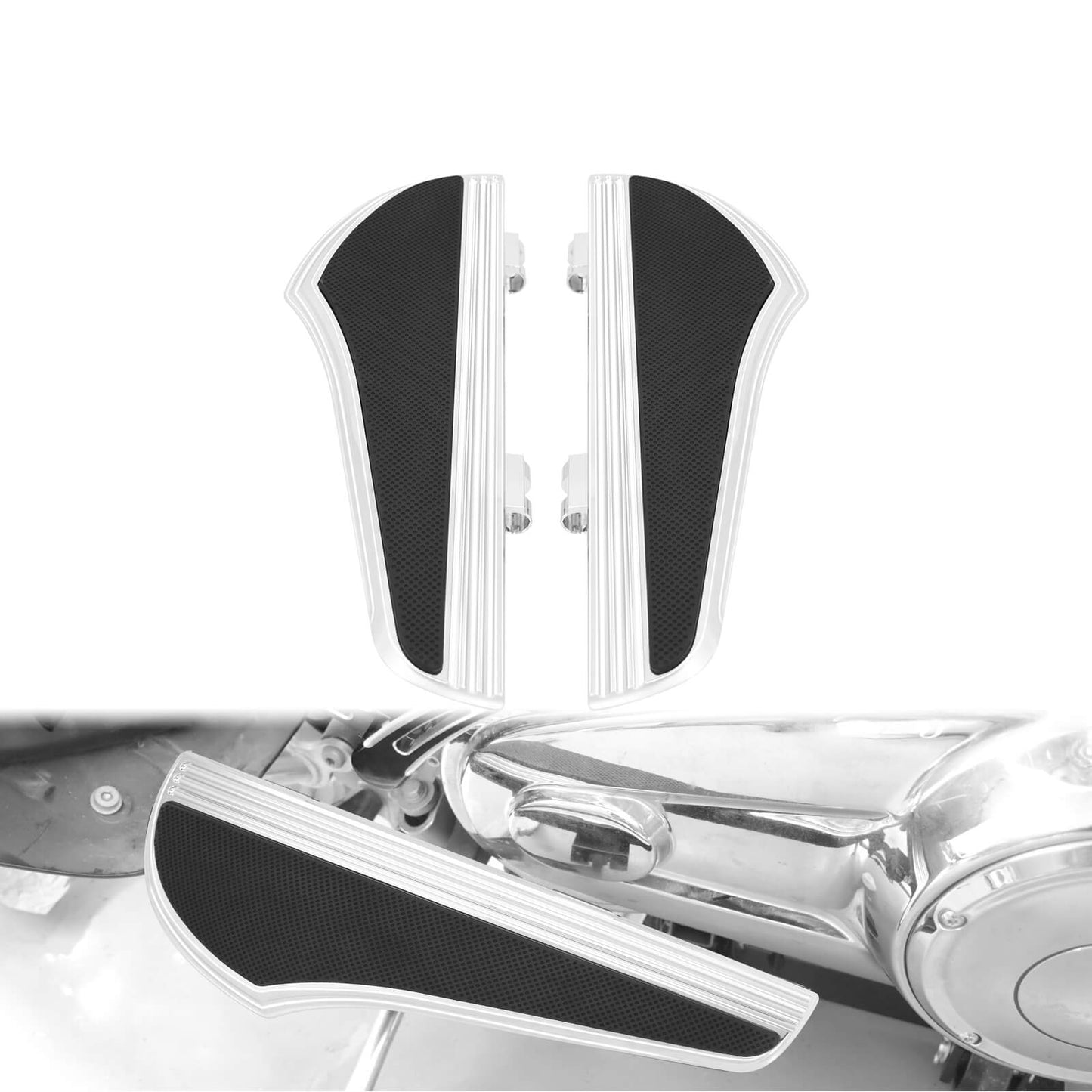Rider Floorboards Chrome Foot Rest Footboards Fit Harley 2012-2025 FLD Touring | HCmotorku