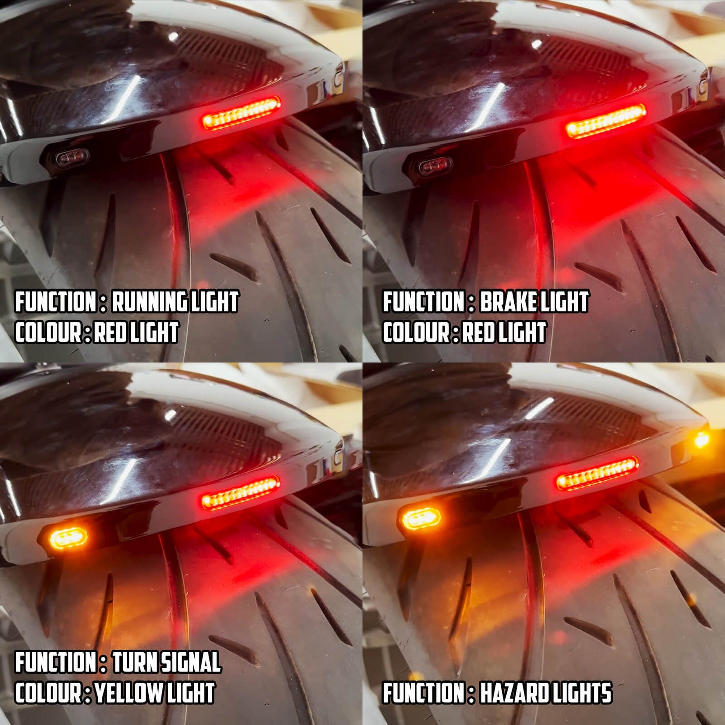 Rear Short Fender W/ LED Light For Harley Softail Breakout FXSB Rocker 2008-2017 | HCmotorku
