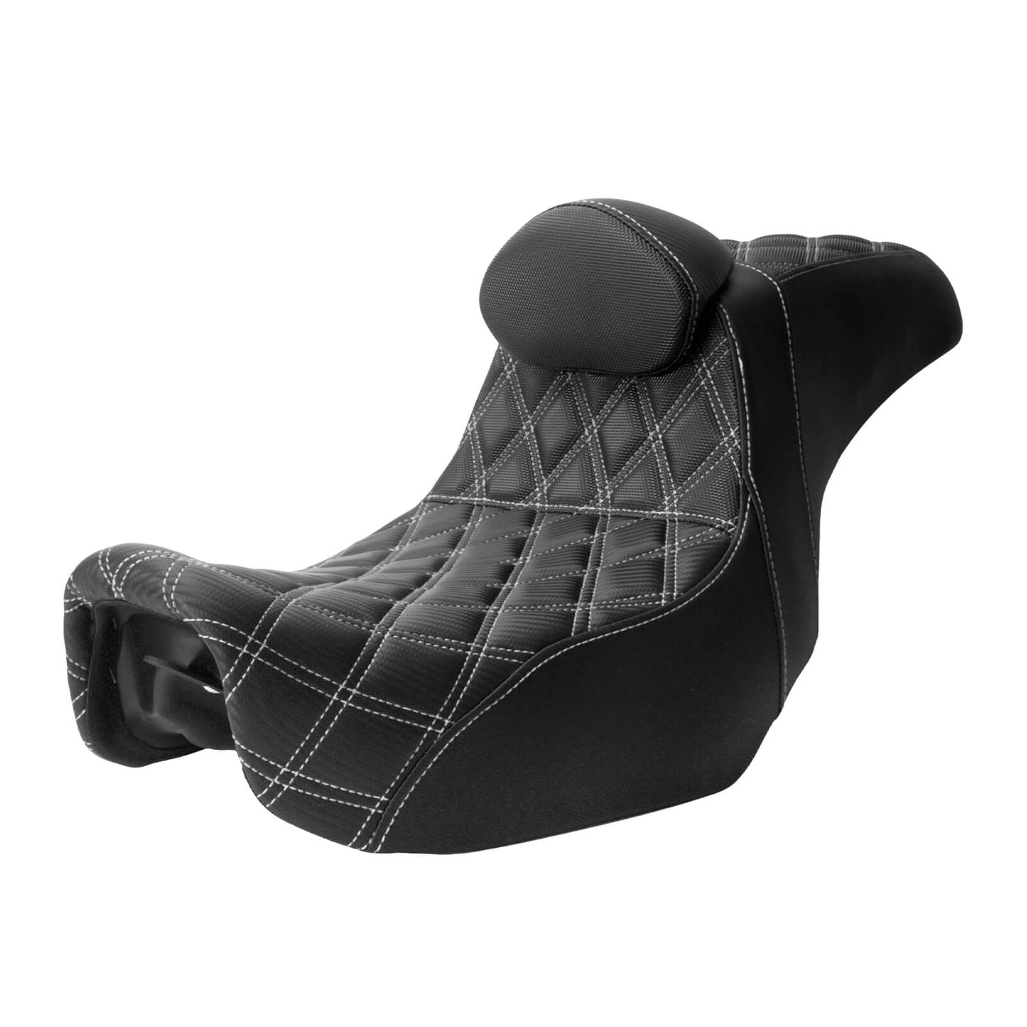 Two-Up Seat Rider Passenger White Line Fit For Harley Dyna 2006-2017 | HCmotorku