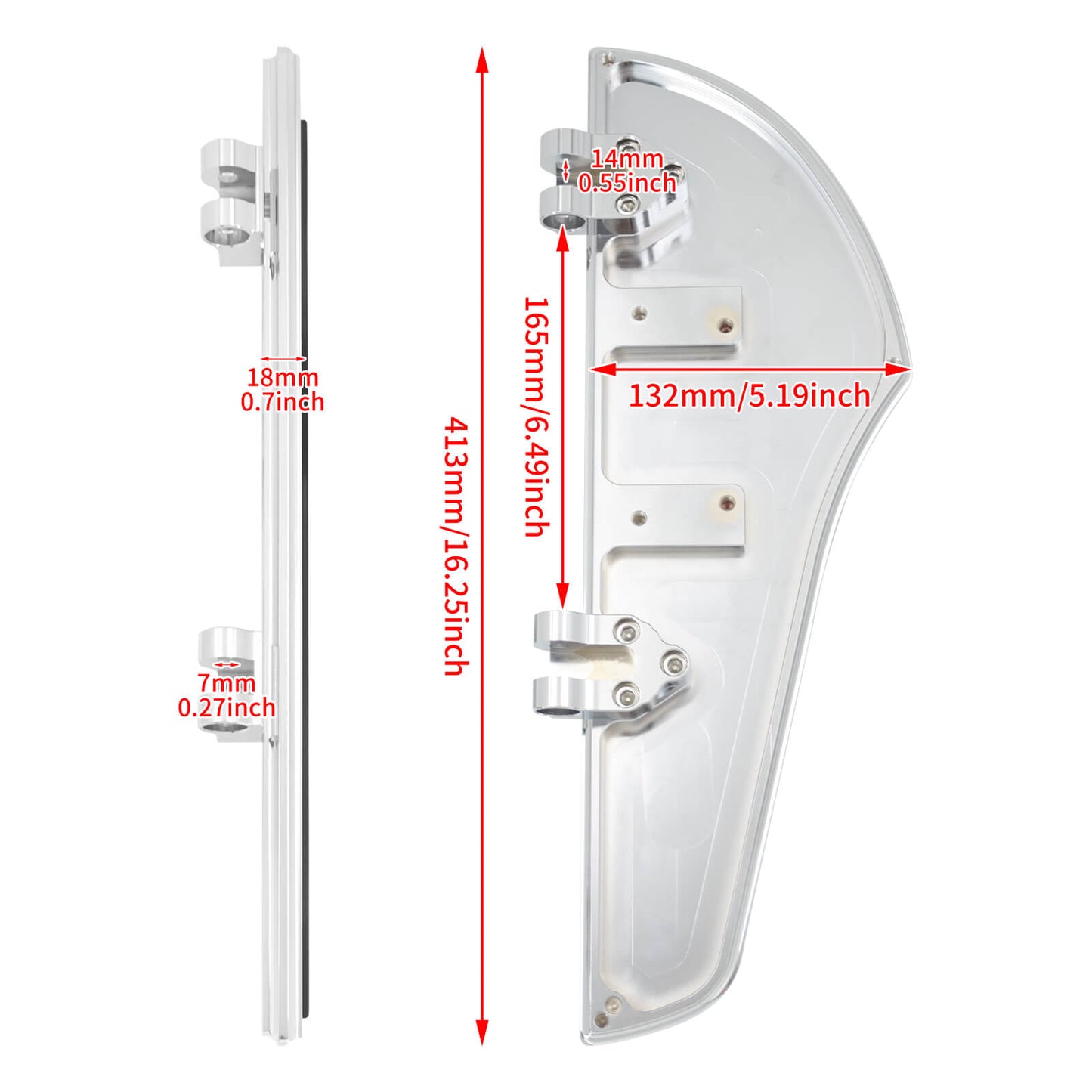 Rider Floorboards Chrome Foot Rest Footboards Fit Harley 2012-2025 FLD Touring | HCmotorku