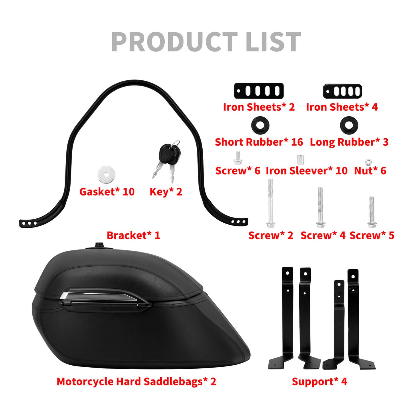 Hard Bags Saddlebag Heavy Duty Mounting Kit For Harley Softail Touring Yamaha Honda | HCmotorku