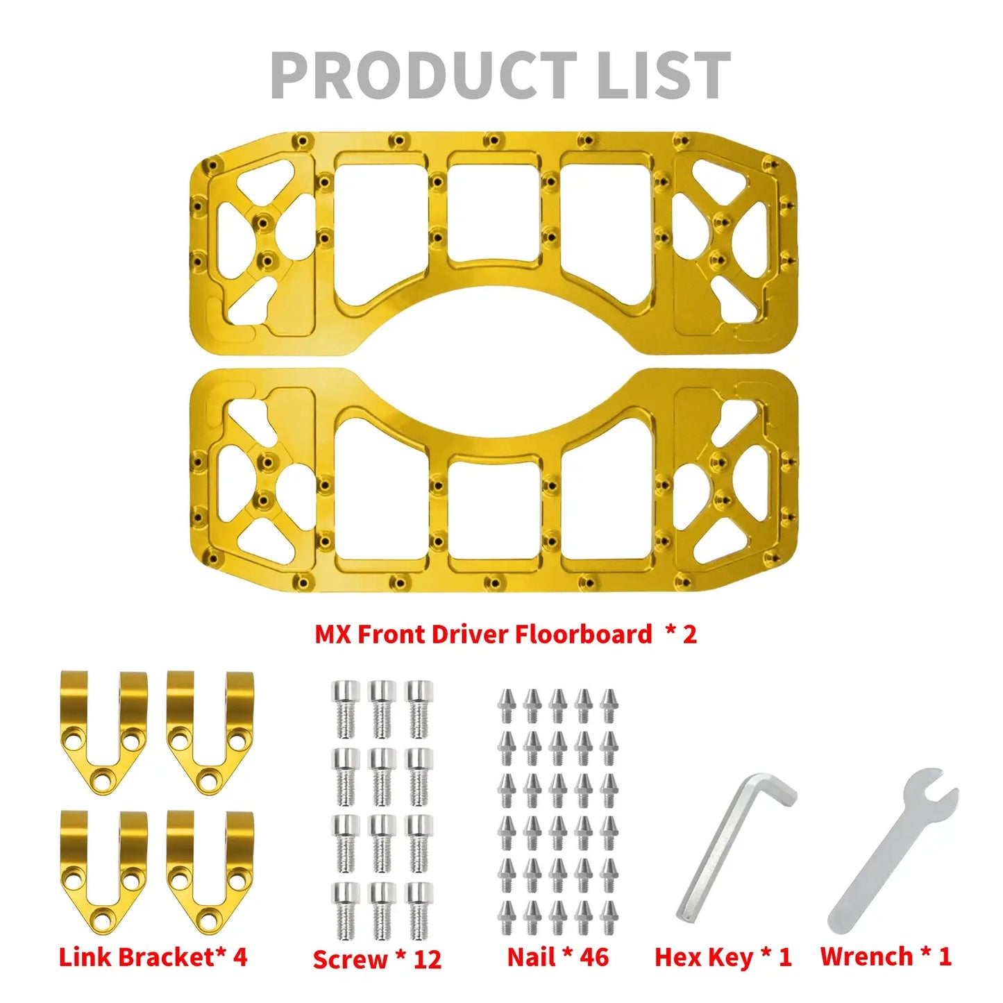 Passenger Floorboards Foot Pegs Gold For Harley Softail Touring 1986-2025 | HCmotorku