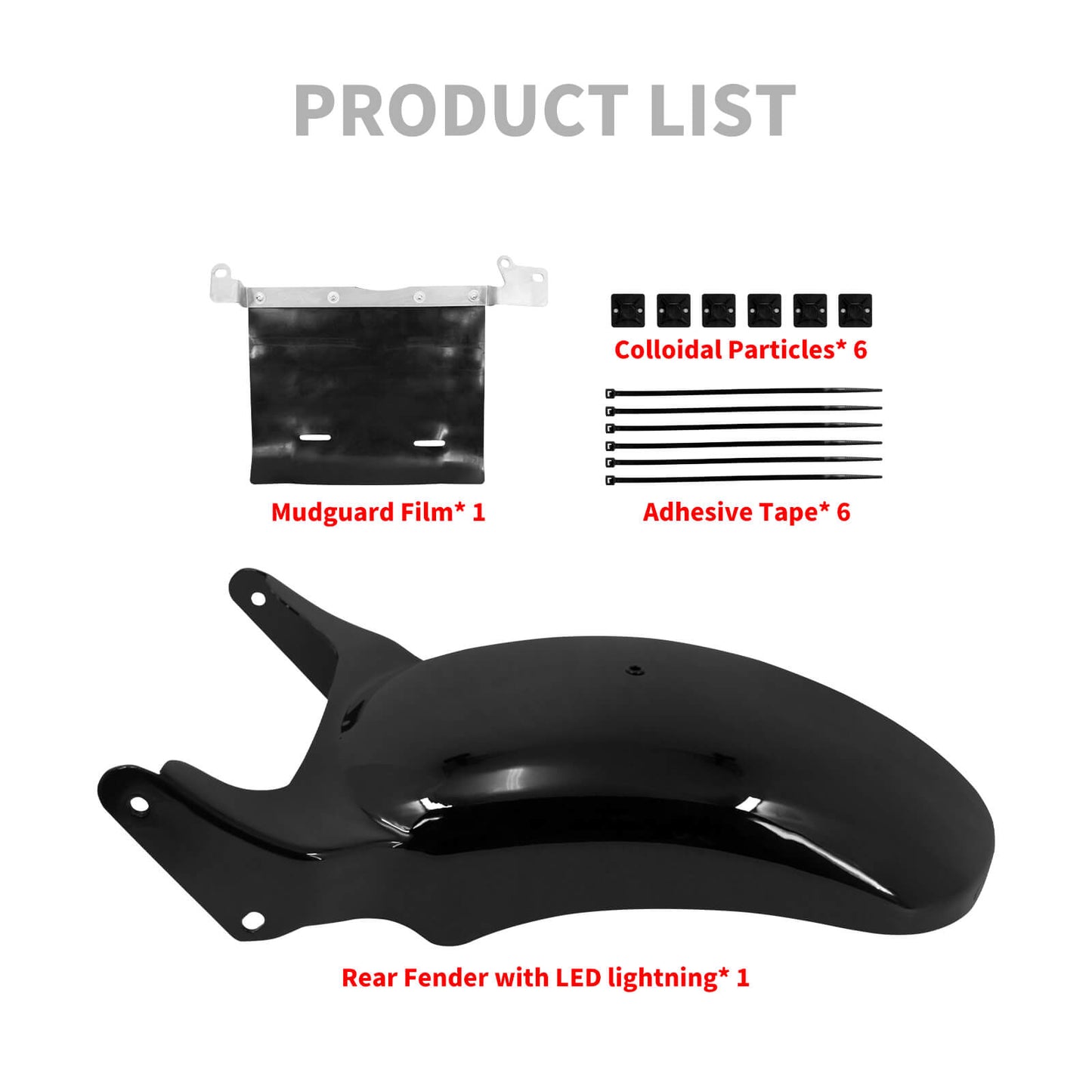 Rear Short Fender W/ LED Light For Harley Softail Breakout FXSB Rocker 2008-2017 | HCmotorku