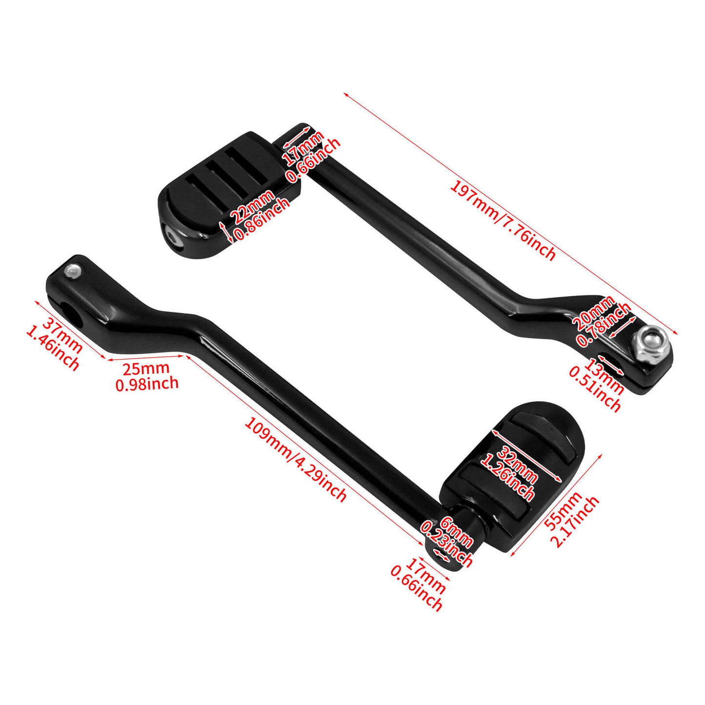 Heel Toe Shifter Lever Pegs Black For Harley Touring Road Electra Glide 2008-2023 | HCmotorku