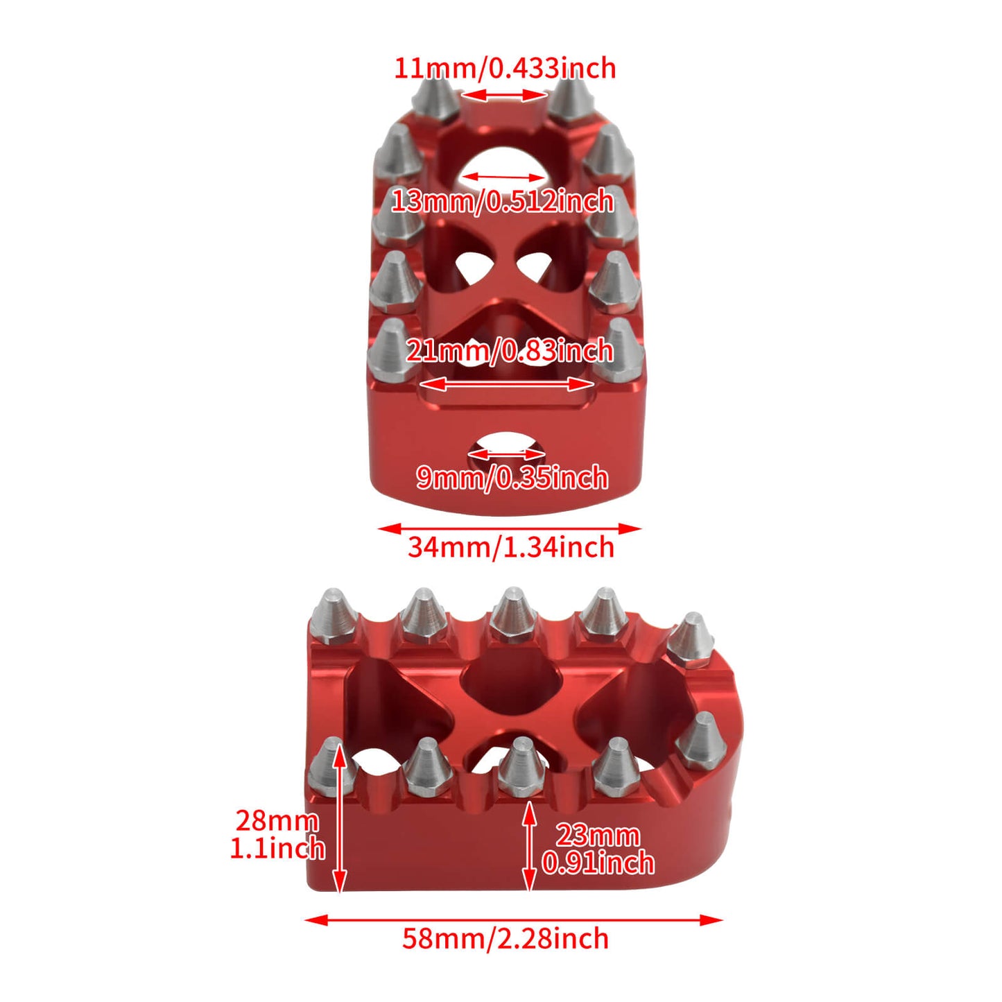HCmotorku Harley Gear Shifter Peg Brake Pegs PE010904 - size
