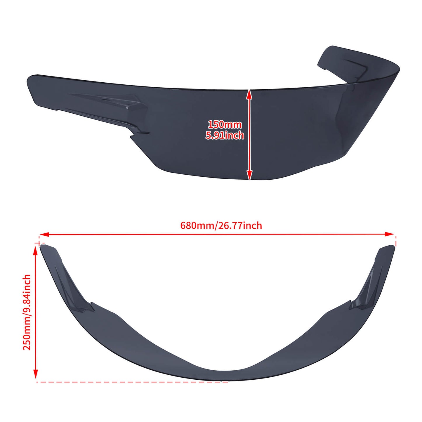 LA029101 HCmotorku Smoke ABS Headlight Protector Cover for Harley CVO Road Glide ‘23-’25 Road Glide ST ‘24-’25 Size