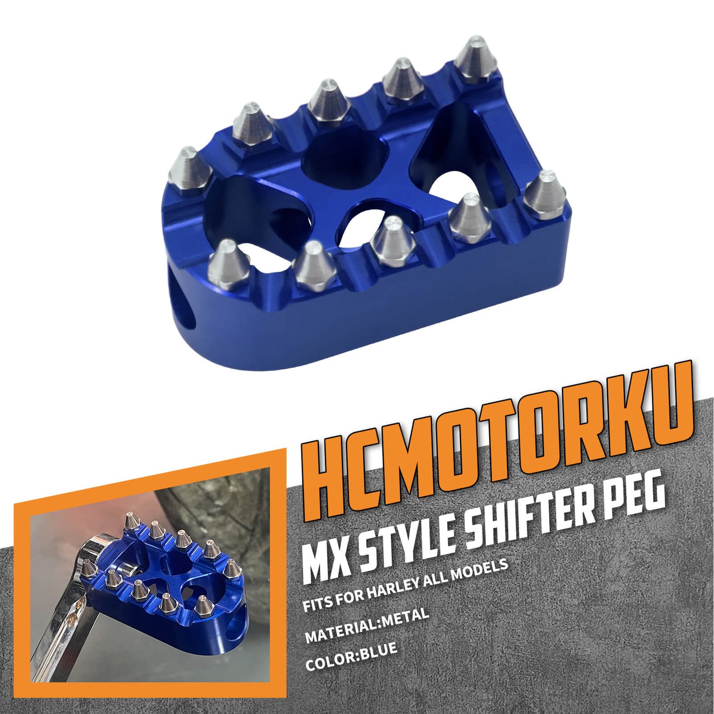 Gear Shifter Peg Brake Pegs MX Style Foot Pedal Blue Fit For Harley | HCmotorku