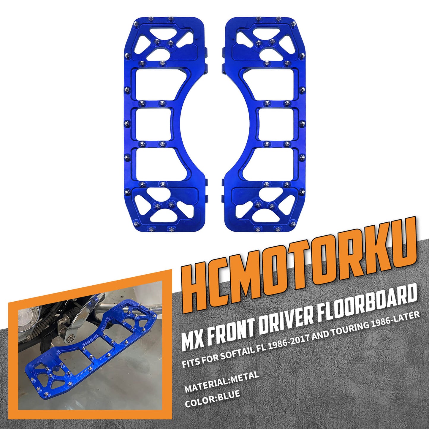 CNC Wide Offroad Rider Floorboards For Harley Touring 1986-2025 Softail | HCmotorku